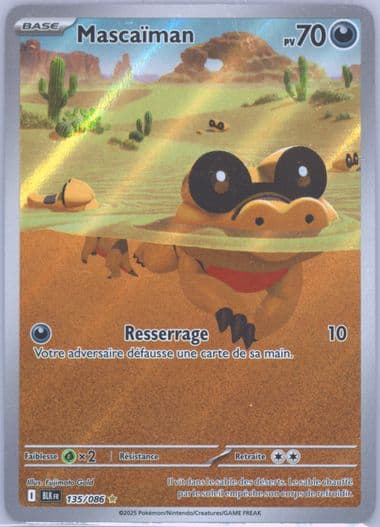 Sandile Illustration Rare (135) 2025 Pokemon French Blk FR-Black Bolt