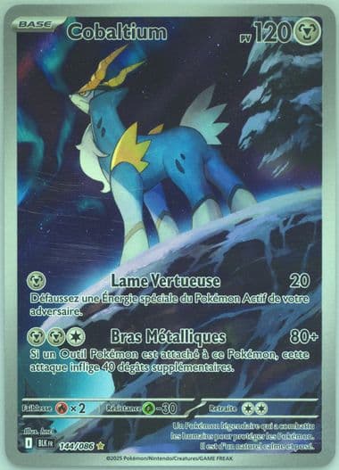 Cobalion Illustration Rare (144) 2025 Pokemon French Blk FR-Black Bolt