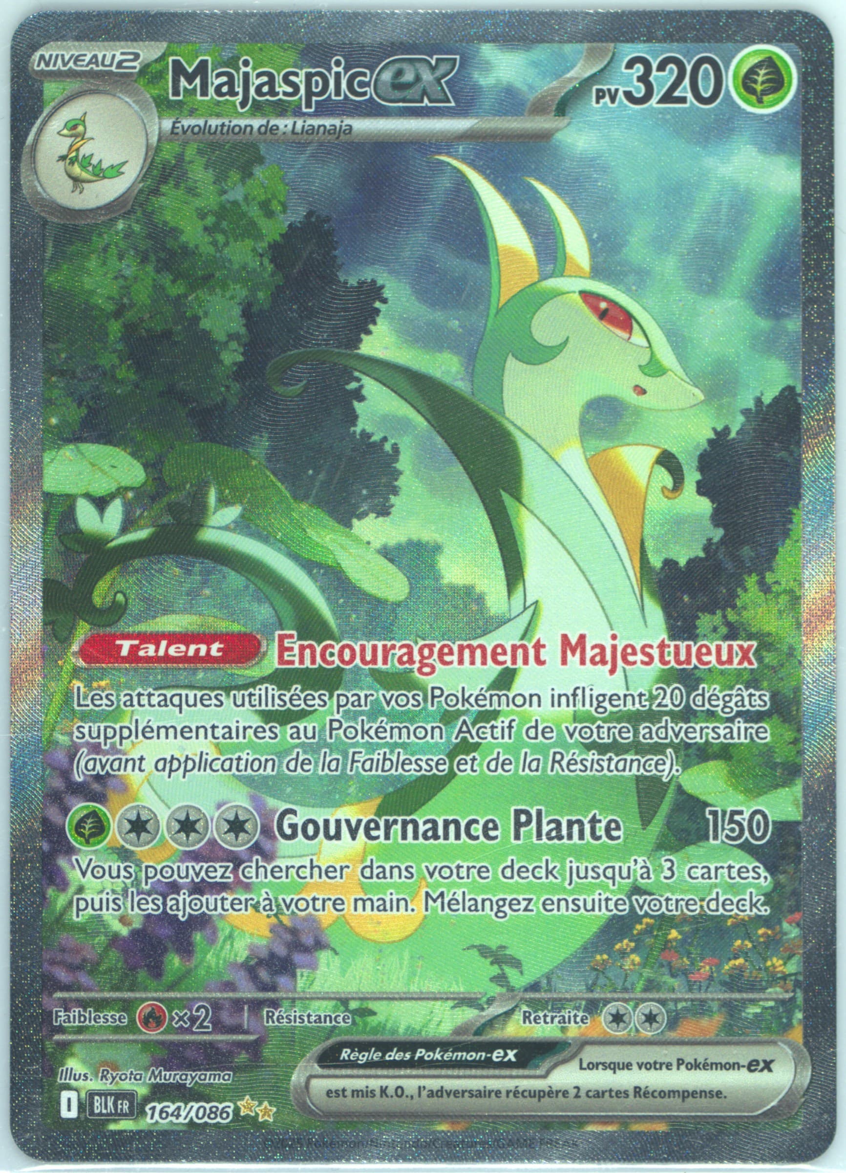 Serperior EX Special Illustration Rare (164) 2025 Pokemon French Blk FR-Black Bolt