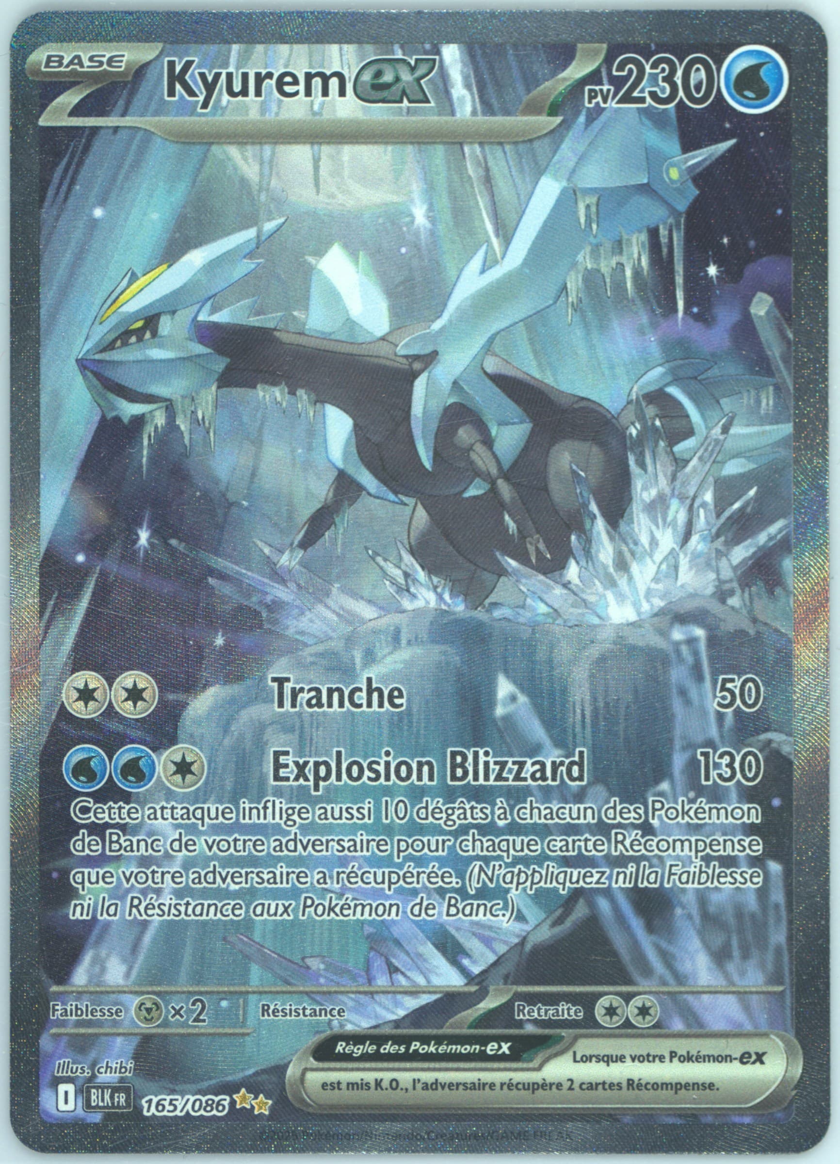 Kyurem EX Special Illustration Rare (165) 2025 Pokemon French Blk FR-Black Bolt