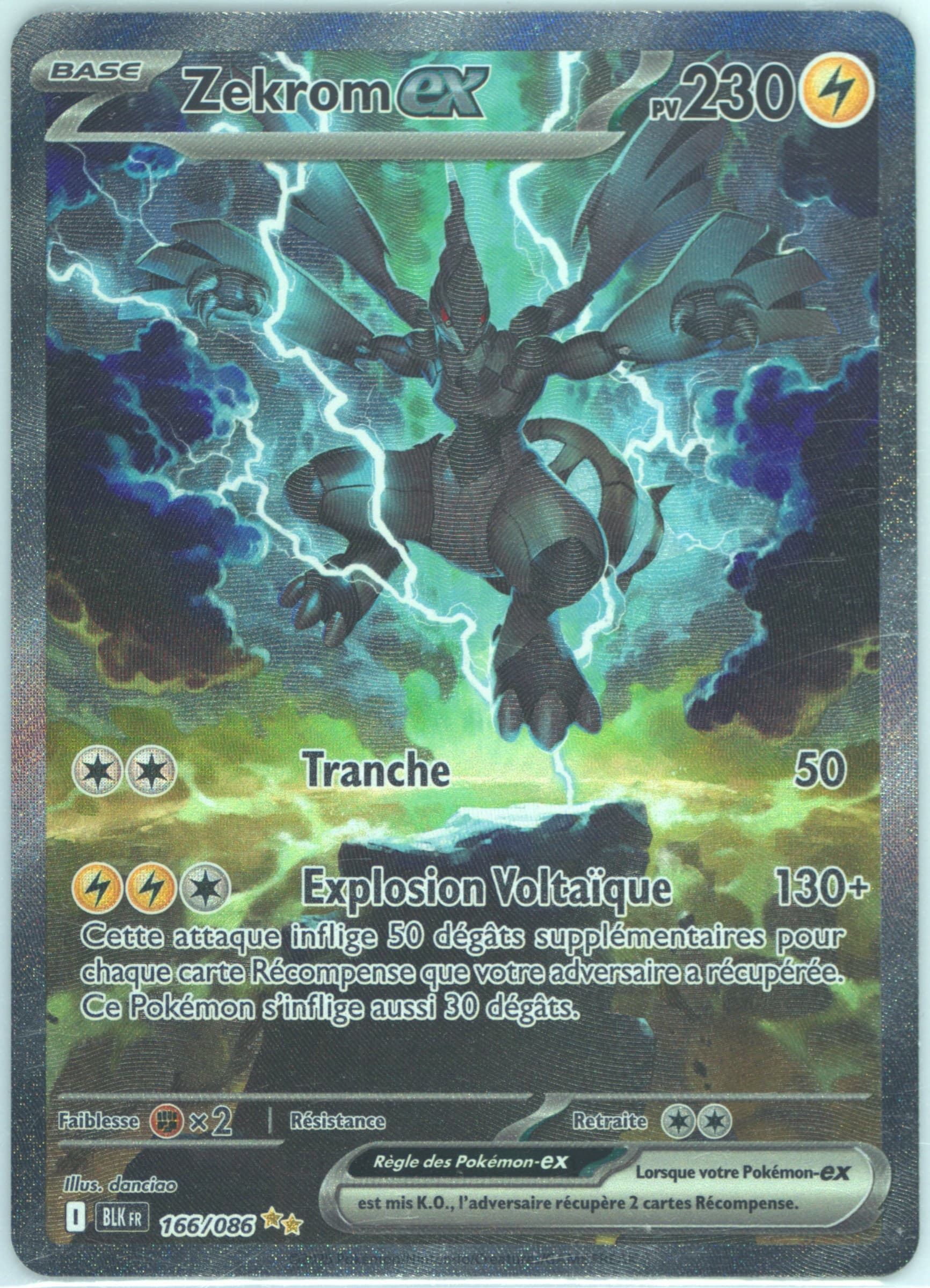 Zekrom EX Special Illustration Rare (166) 2025 Pokemon French Blk FR-Black Bolt