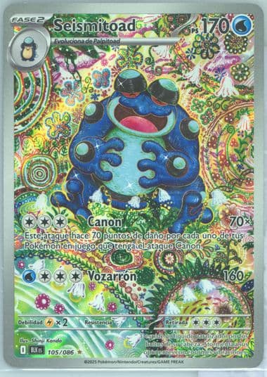 Seismitoad Illustration Rare (105) 2025 Pokemon Spanish Blk ES-Black Bolt