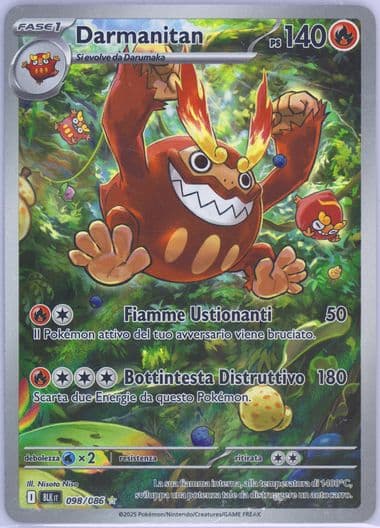 Darmanitan Illustration Rare (098) 2025 Pokemon Italian Blk It-Black Bolt