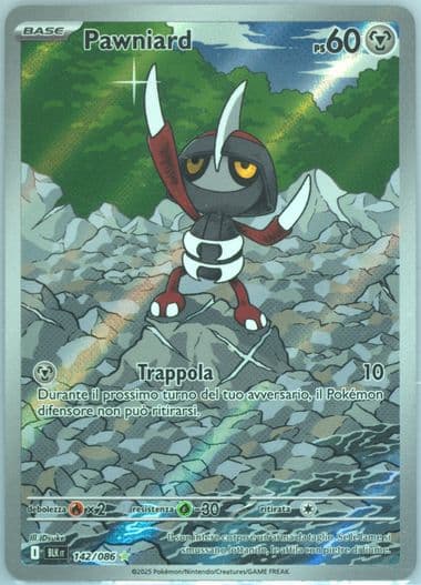 Pawniard Illustration Rare (142) 2025 Pokemon Italian Blk It-Black Bolt