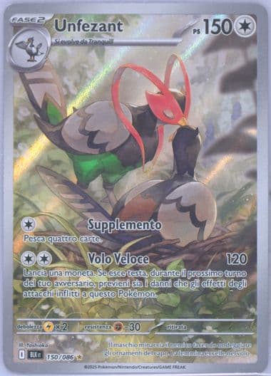 Unfezant Illustration Rare (150) 2025 Pokemon Italian Blk It-Black Bolt