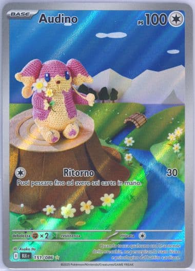 Audino Illustration Rare (151) 2025 Pokemon Italian Blk It-Black Bolt