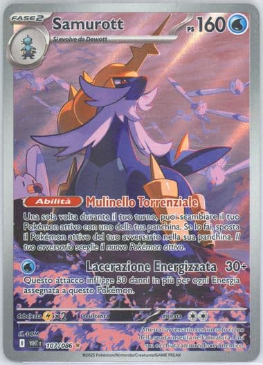 Samurott Illustration Rare (107) 2025 Pokemon Italian Wht It-White Flare