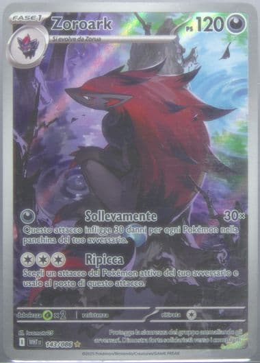 Zoroark Illustration Rare (143) 2025 Pokemon Italian Wht It-White Flare