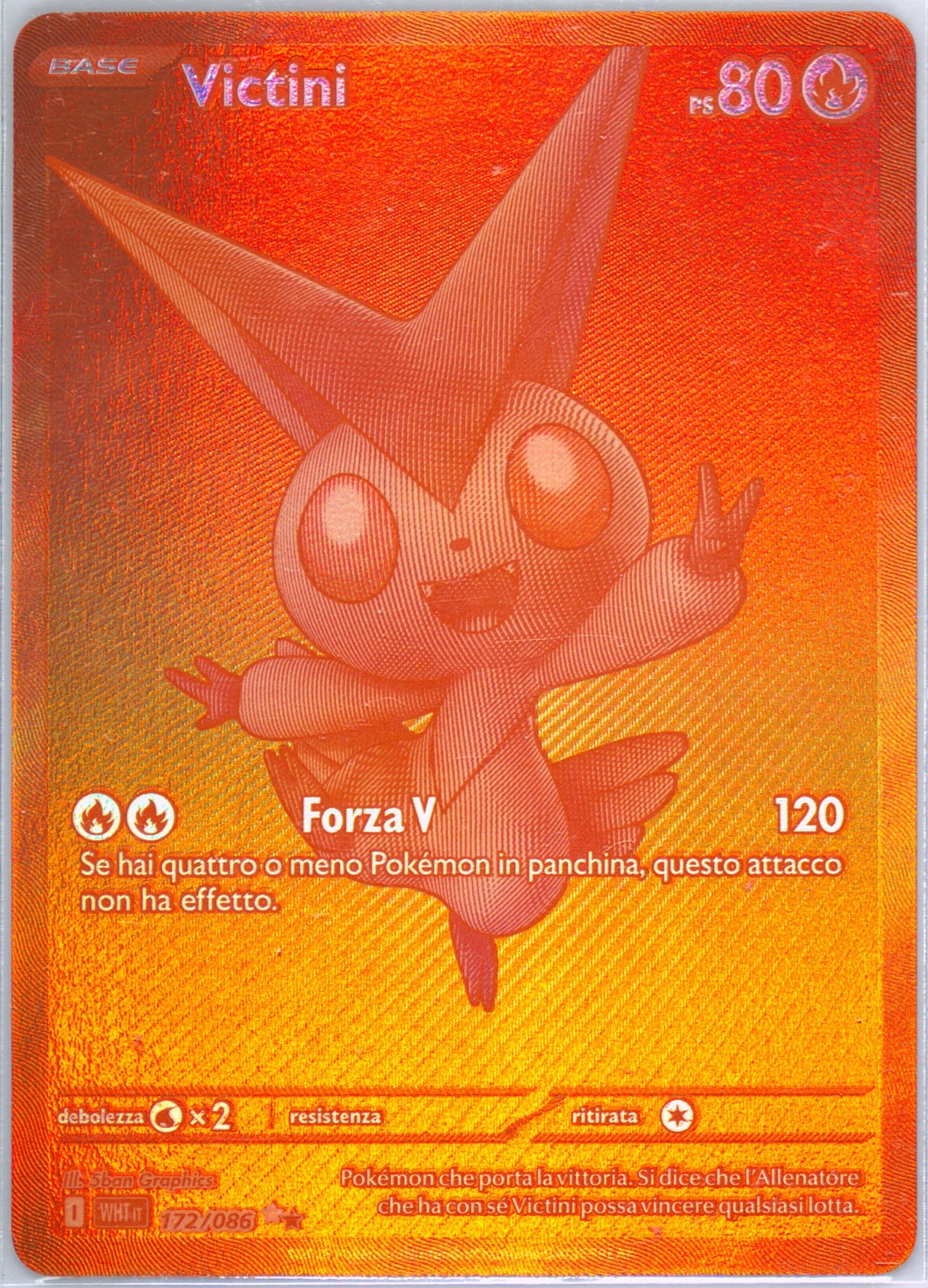 Victini Black White Rare (172) 2025 Pokemon Italian Wht It-White Flare