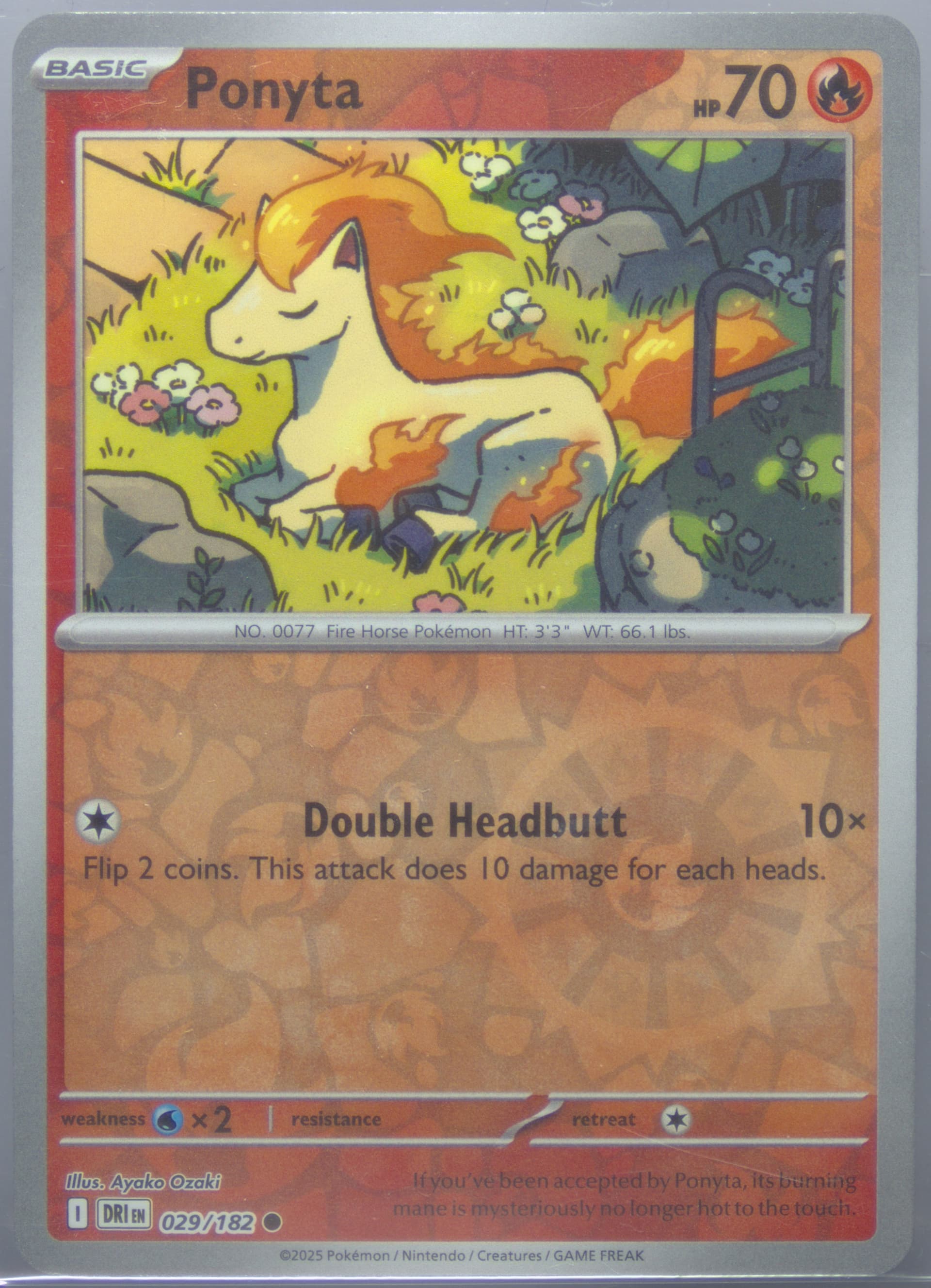 Ponyta Reverse Holo (029) 2025 Pokemon Dri EN-Destined Rivals