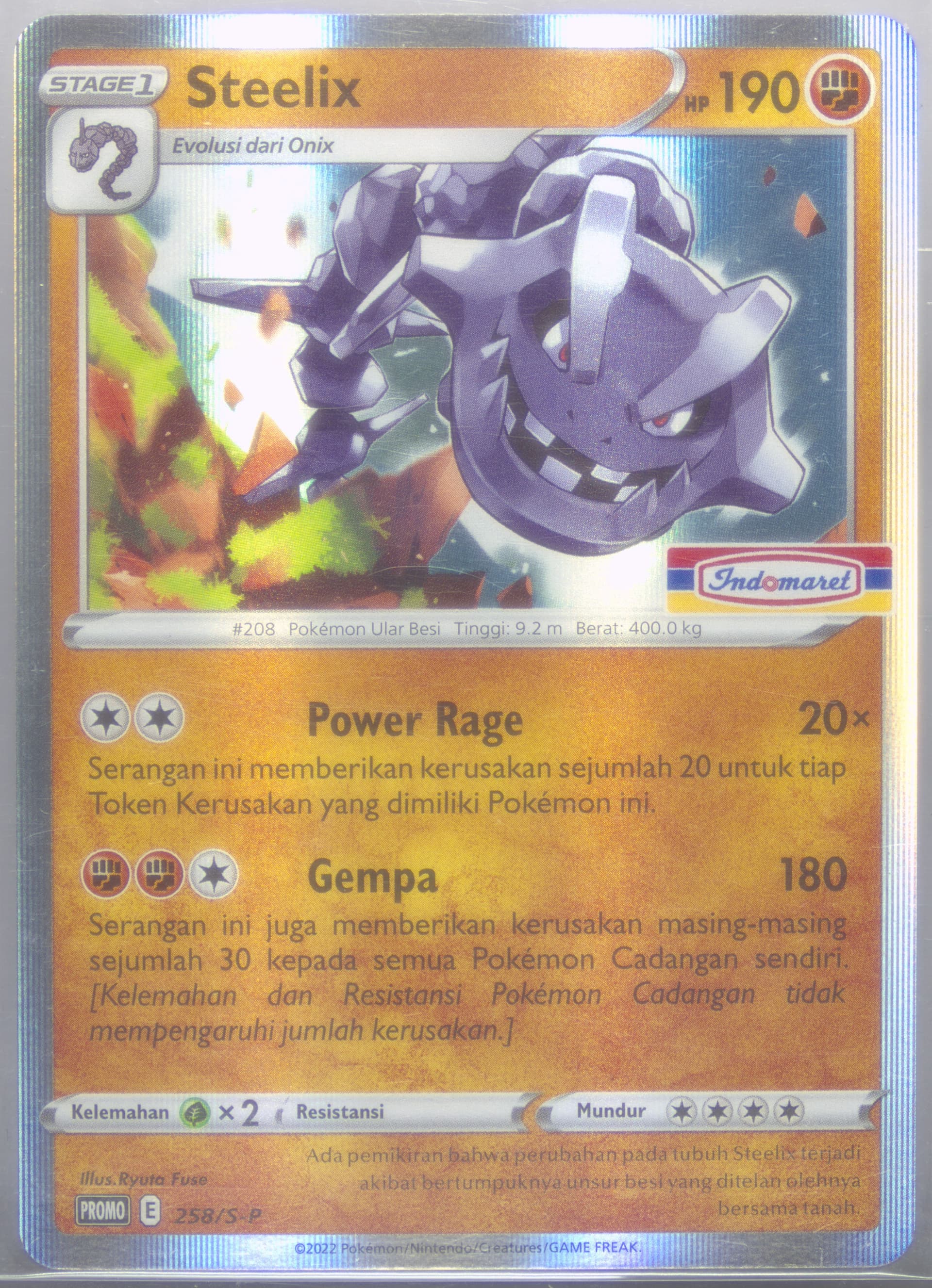 Steelix Indomaret Campaign (258) 2022 Pokemon Indonesian S Promo