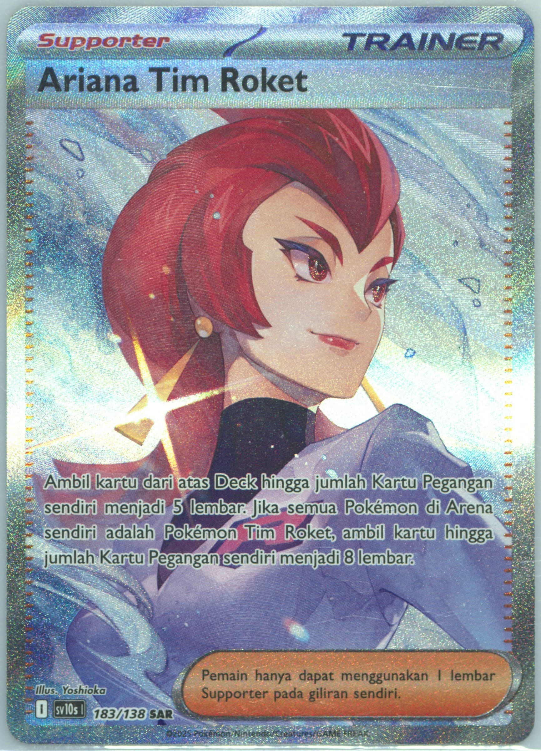Team Rocket's Ariana Special Art Rare (183) 2025 Pokemon Indonesian Sv10s I-Presence of Champions