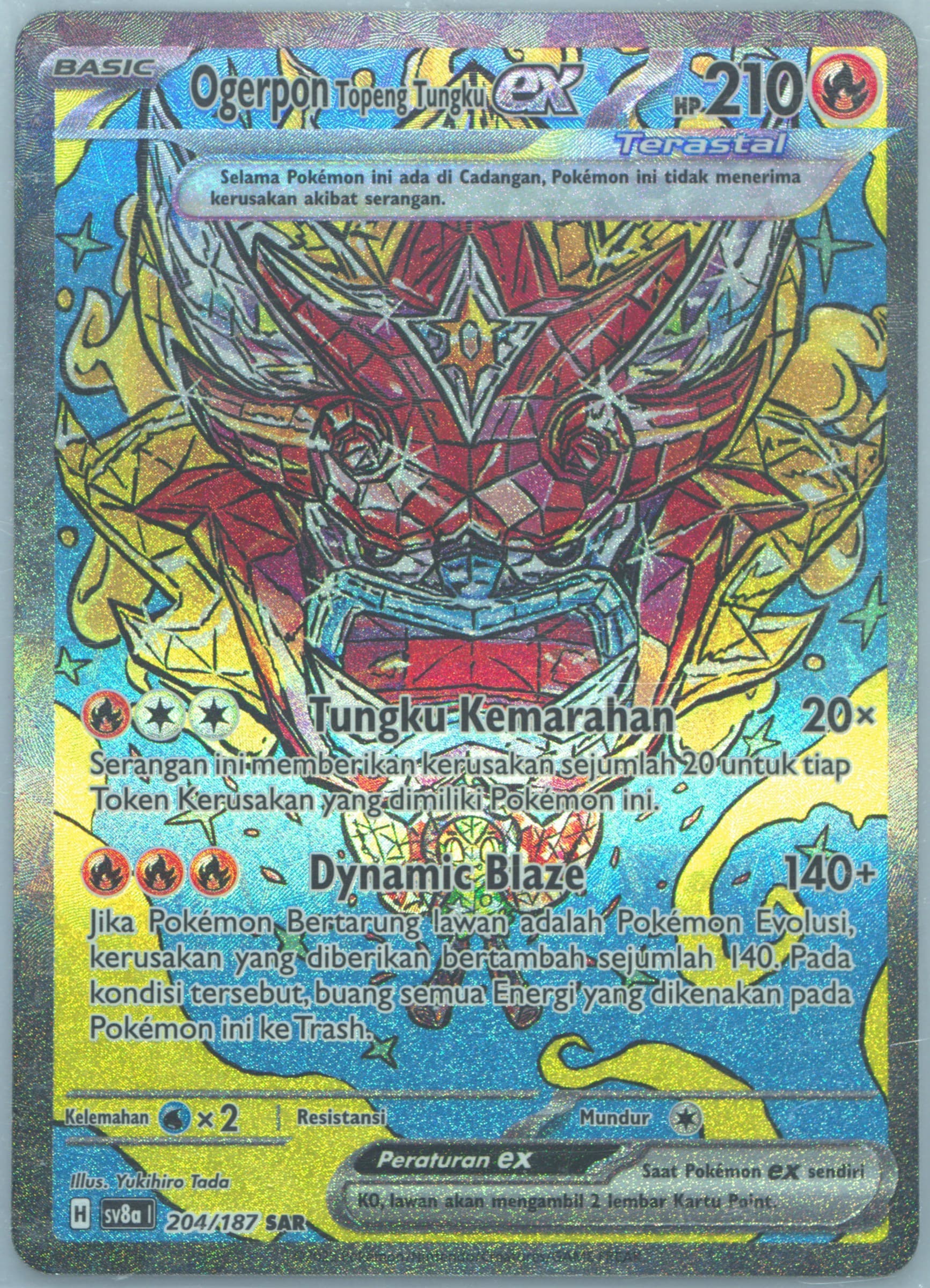 Hearthflame Mask Ogerpon EX Special Art Rare (204) 2025 Pokemon Indonesian Sv8a I-Terastal Fest EX