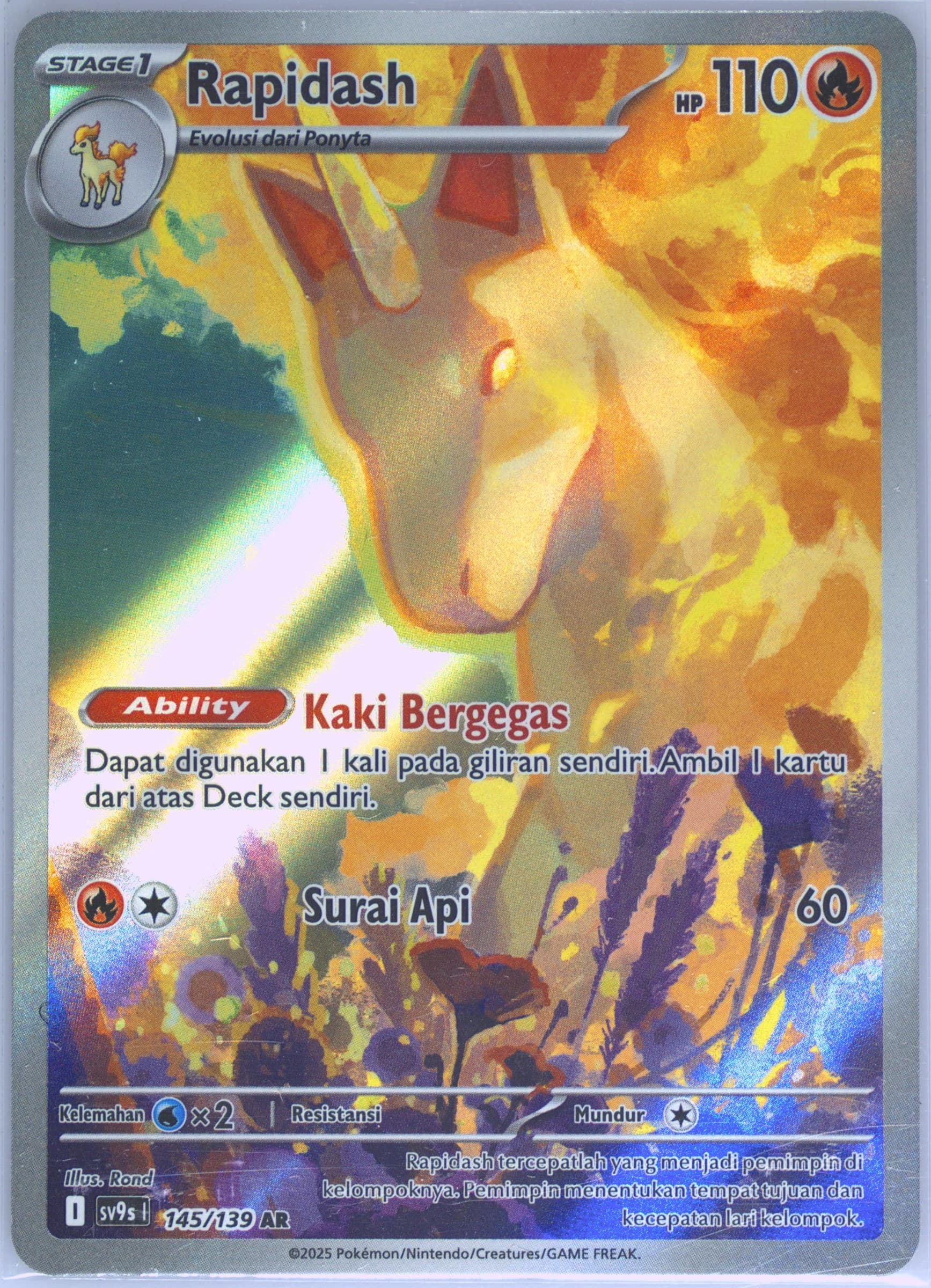 Rapidash Art Rare (145) 2025 Pokemon Indonesian Sv9s I-Bonds of Destiny