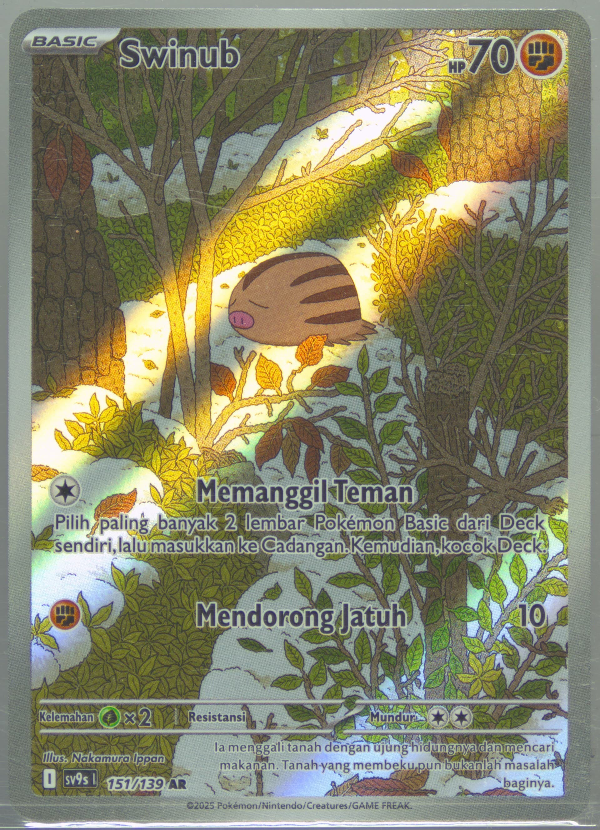 Swinub Art Rare (151) 2025 Pokemon Indonesian Sv9s I-Bonds of Destiny
