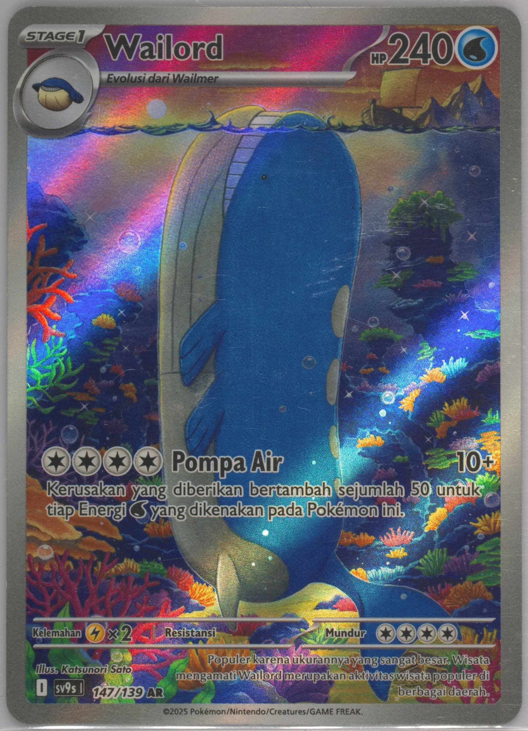 Wailord Art Rare (147) 2025 Pokemon Indonesian Sv9s I-Bonds of Destiny