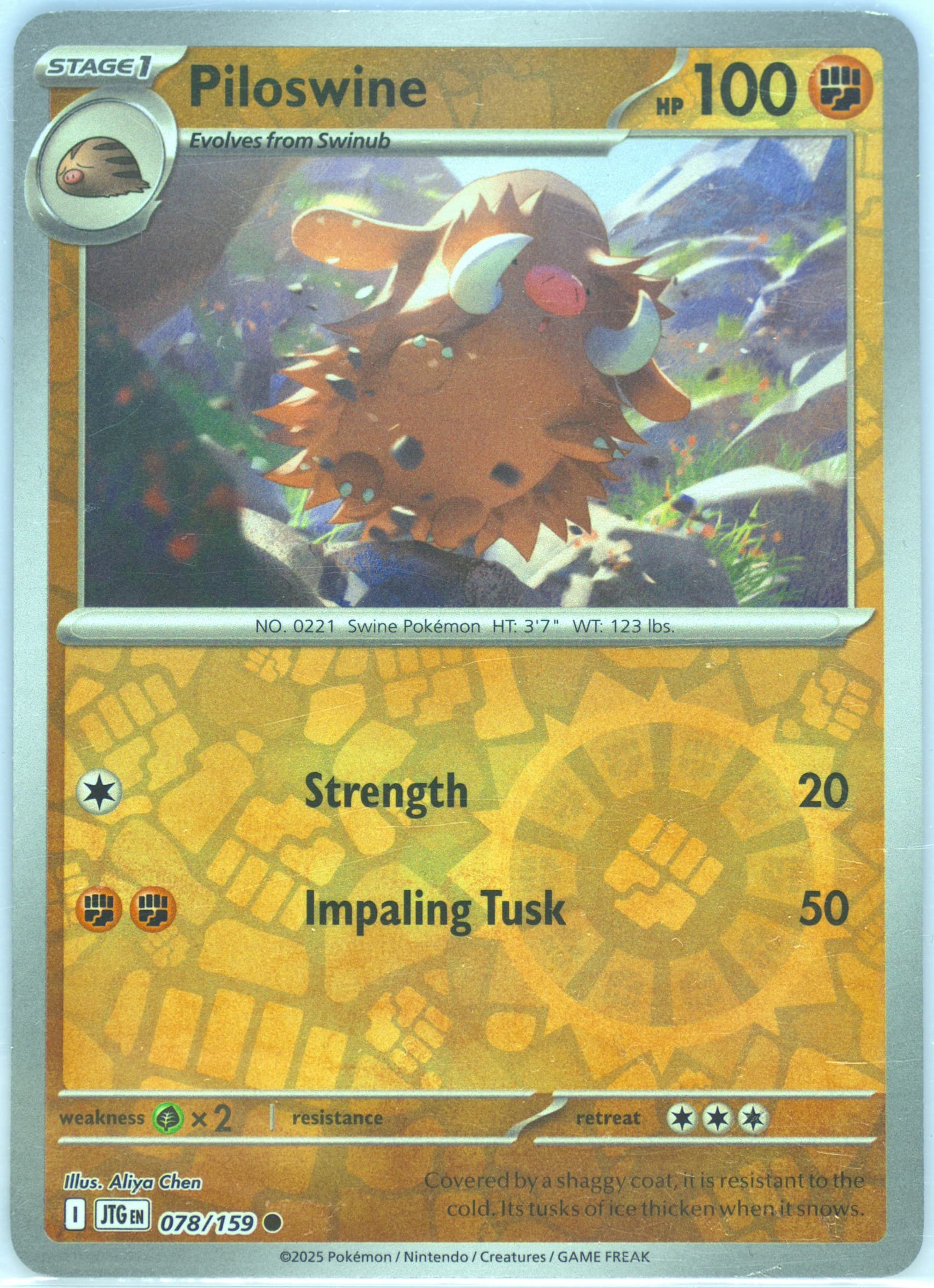 Piloswine Reverse Holo (078) 2025 Pokemon Jtg EN-Journey Together