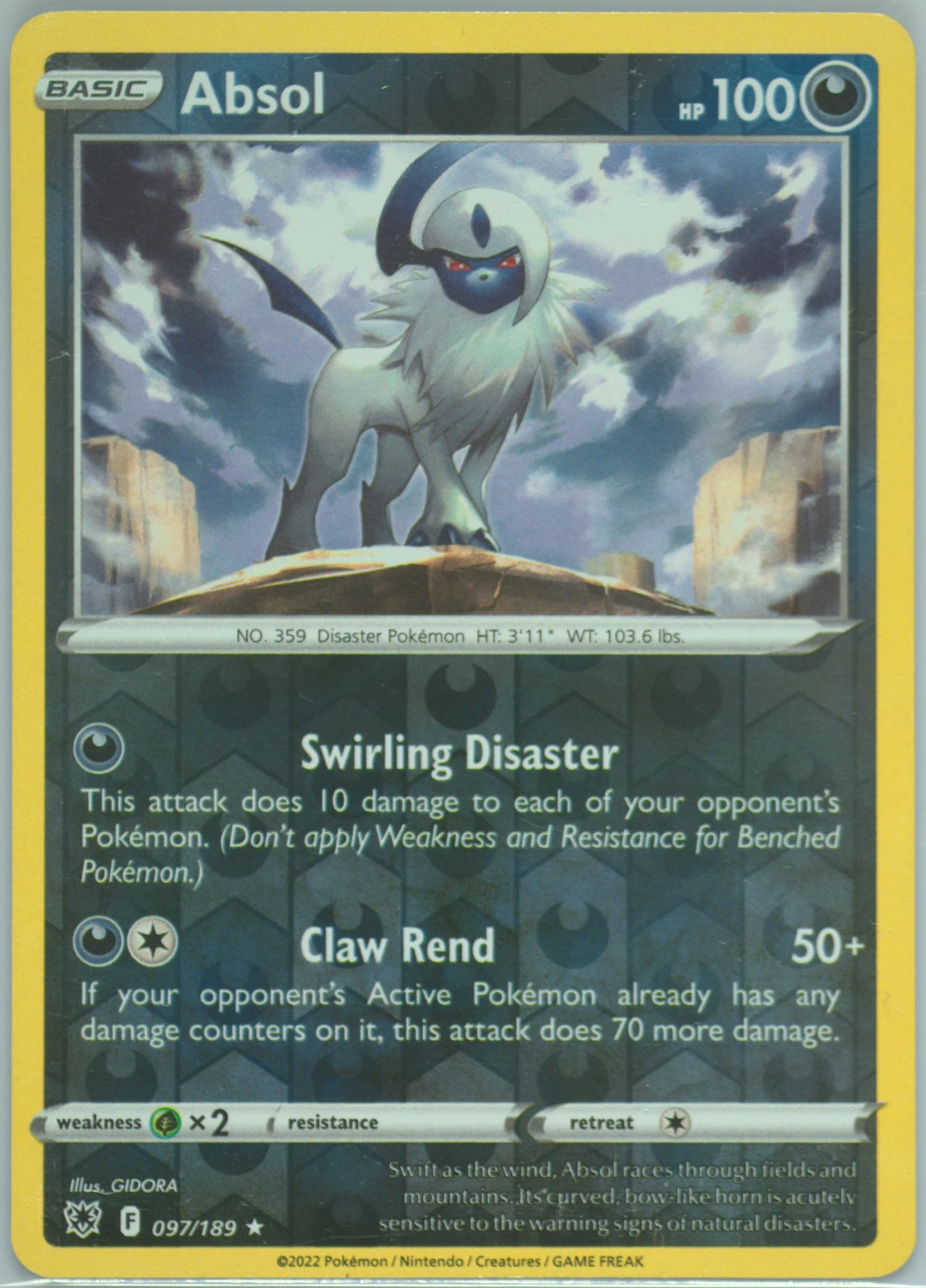 Absol-Reverse Foil (097) 2022 Pokemon Sword & Shield Astral Radiance