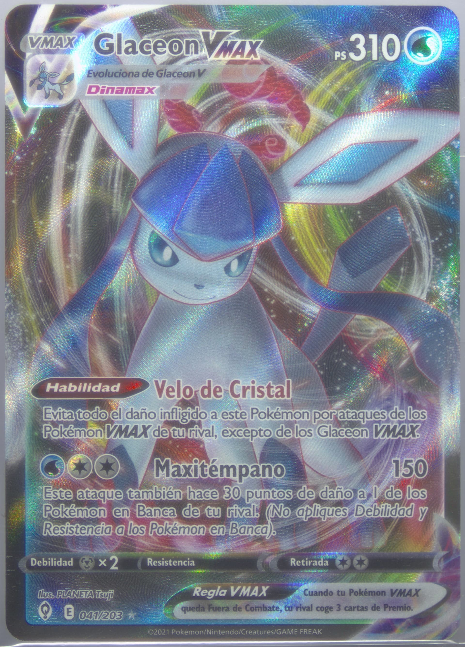 Full Art/Glaceon Vmax Spanish (041) 2021 Pokemon Sword & Shield Evolving Skies