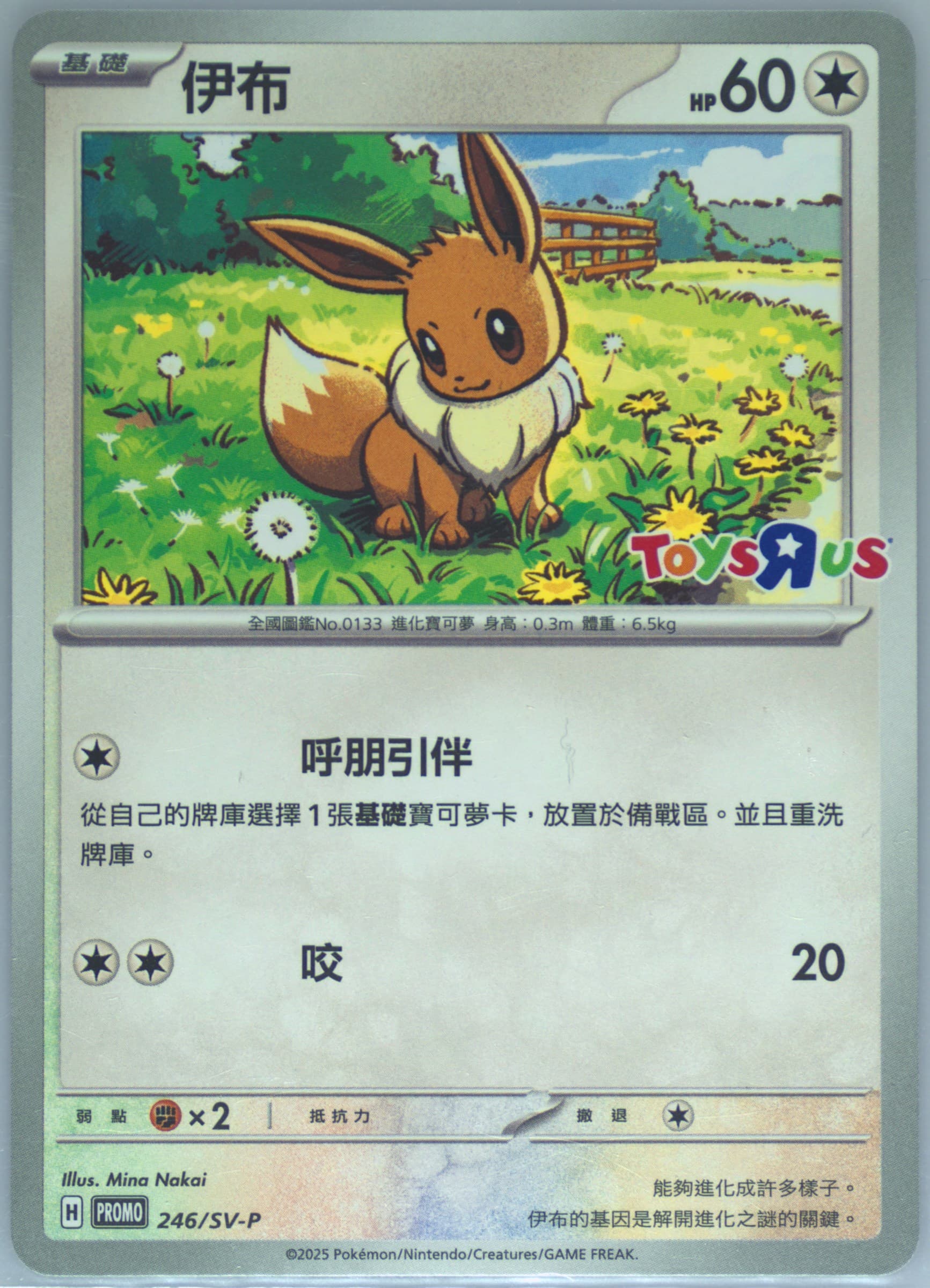 Eevee Toys R US Event Bonus Card (246) 2025 Pokemon Traditional Chinese SV-P Promo