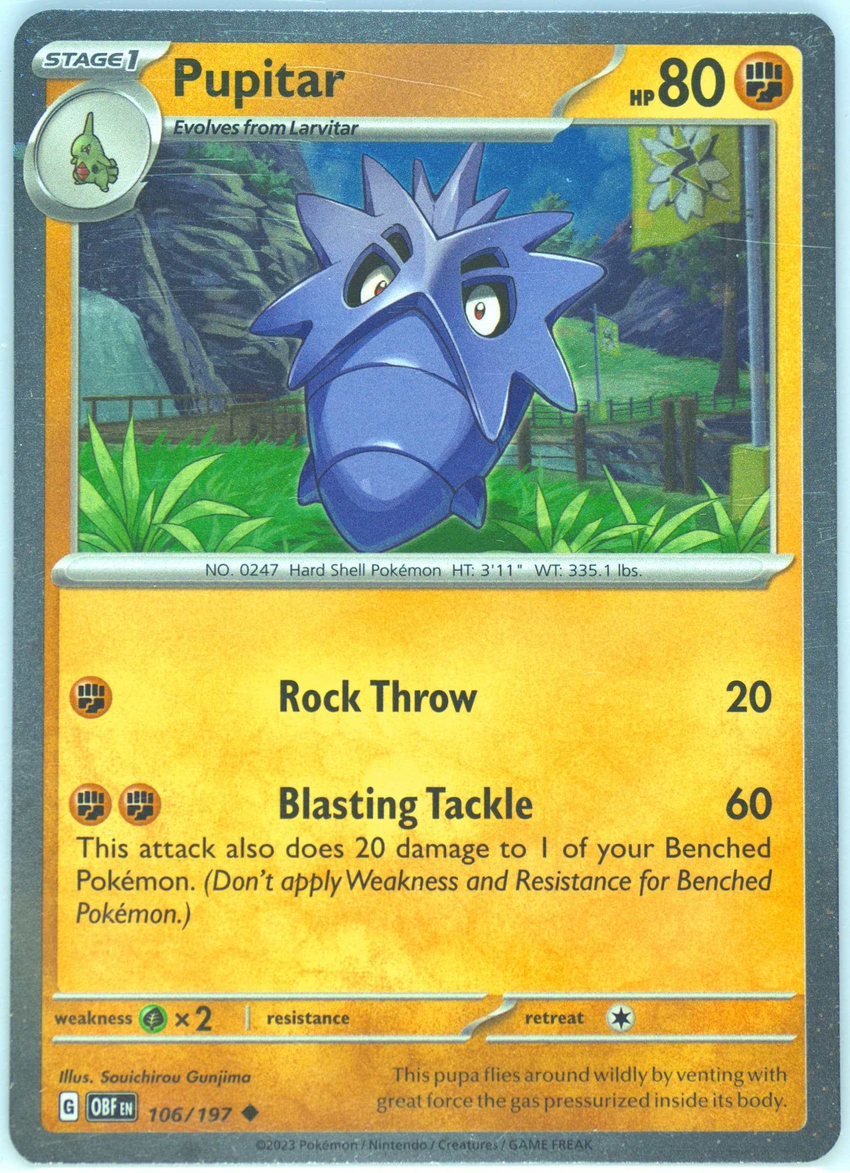 Pupitar Meddling Sparks Premium Collection (106) 2023 Pokemon Obf EN-Obsidian Flames