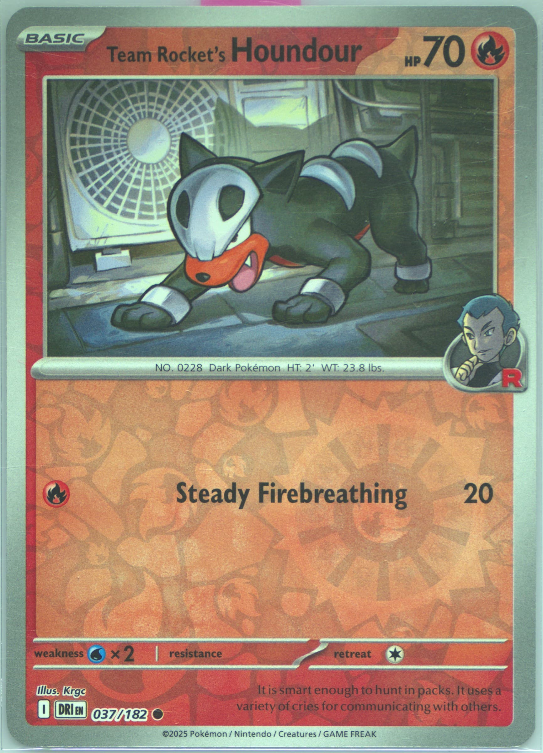 Team Rocket's Houndour Reverse Holo (037) 2025 Pokemon Dri EN-Destined Rivals