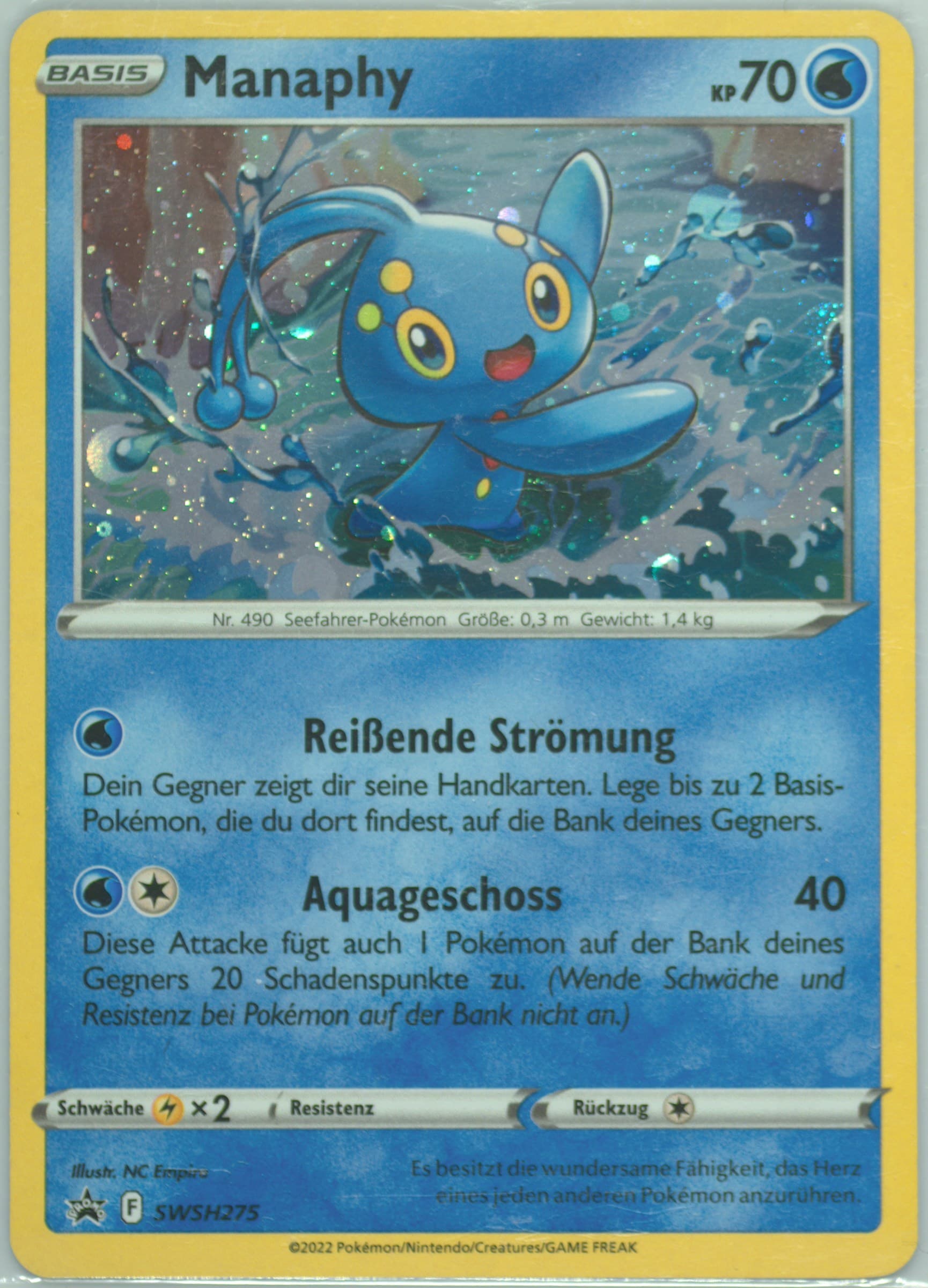 Manaphy-Holo Silver Tempest Three Pack Blisters-German (275) 2022 Pokemon Swsh Black Star Promo