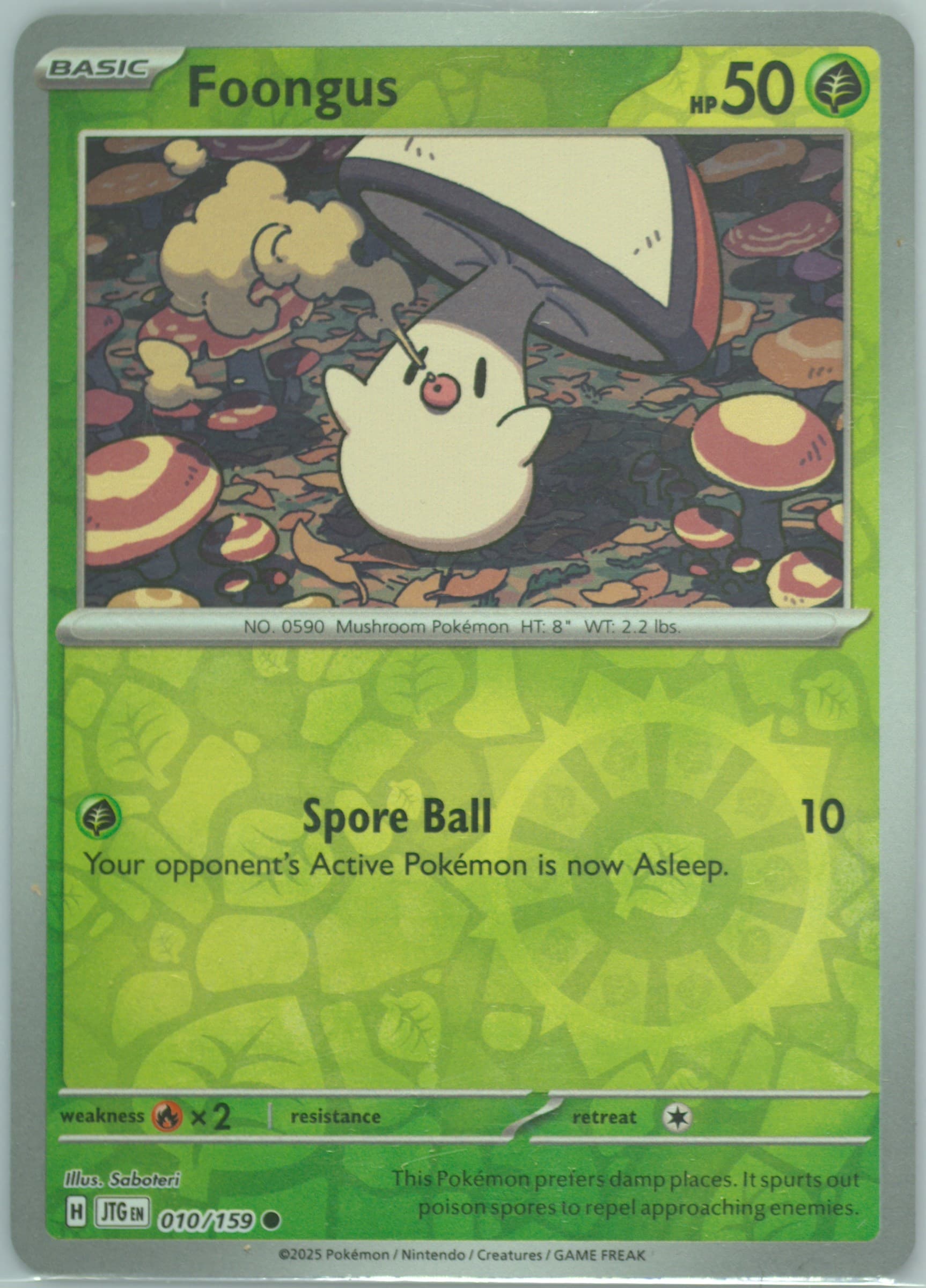 Foongus Reverse Holo (010) 2025 Pokemon Jtg EN-Journey Together
