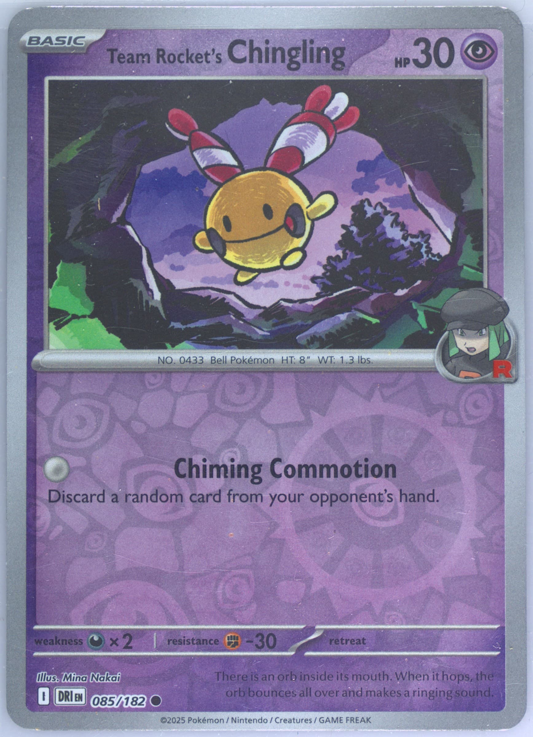 Team Rocket's Chingling Reverse Holo (085) 2025 Pokemon Dri EN-Destined Rivals