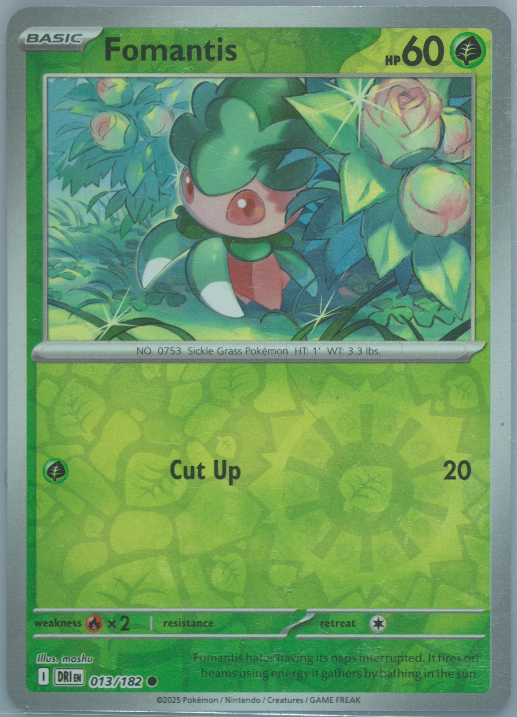 Fomantis Reverse Holo (013) 2025 Pokemon Dri EN-Destined Rivals