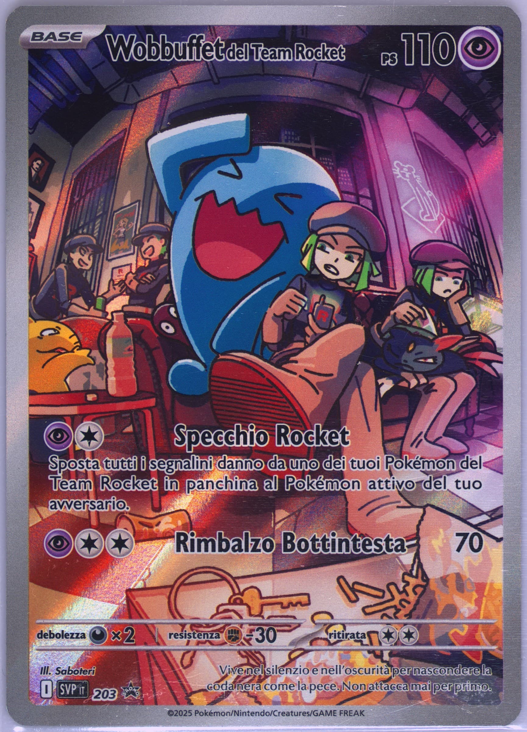 Team Rocket's Wobbuffet Destined Rivals Elite Trainer Box (203) 2025 Pokemon Italian Svp It-SV Black Star Promo