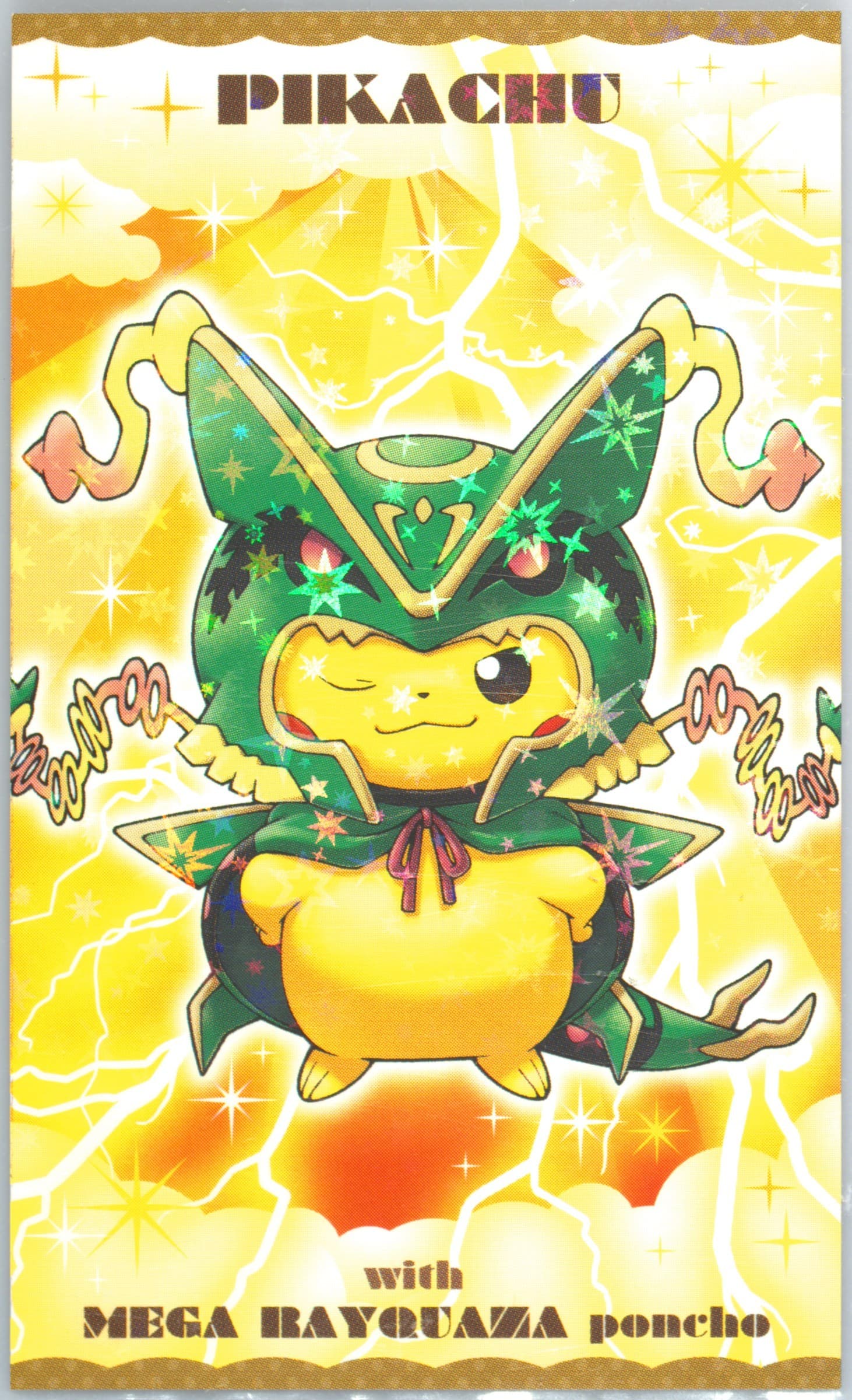 Pikachu Rayquaza-Stamped 2015 Pokemon Japanese Strong Cute Pikachu Mega Campaign Business Cards