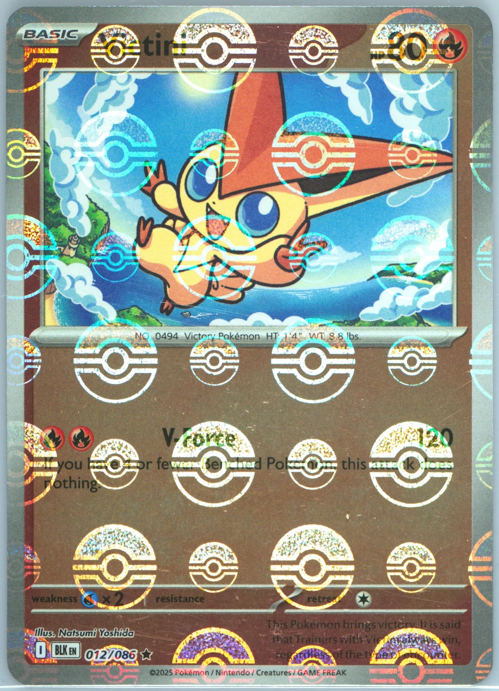 Victini Reverse Holo (012) 2025 Pokemon Blk EN-Black Bolt