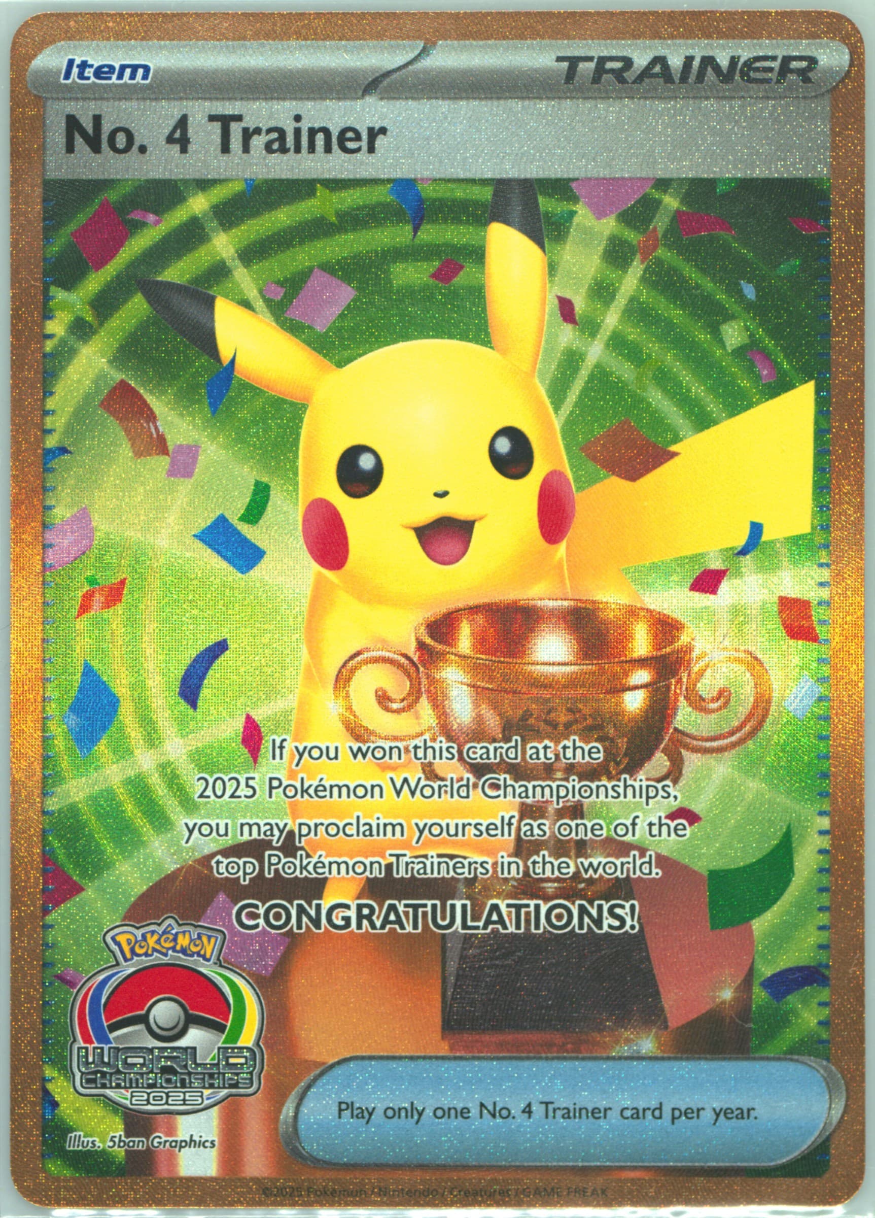 No. 4 Trainer 2025 Pokemon World Championships Promo