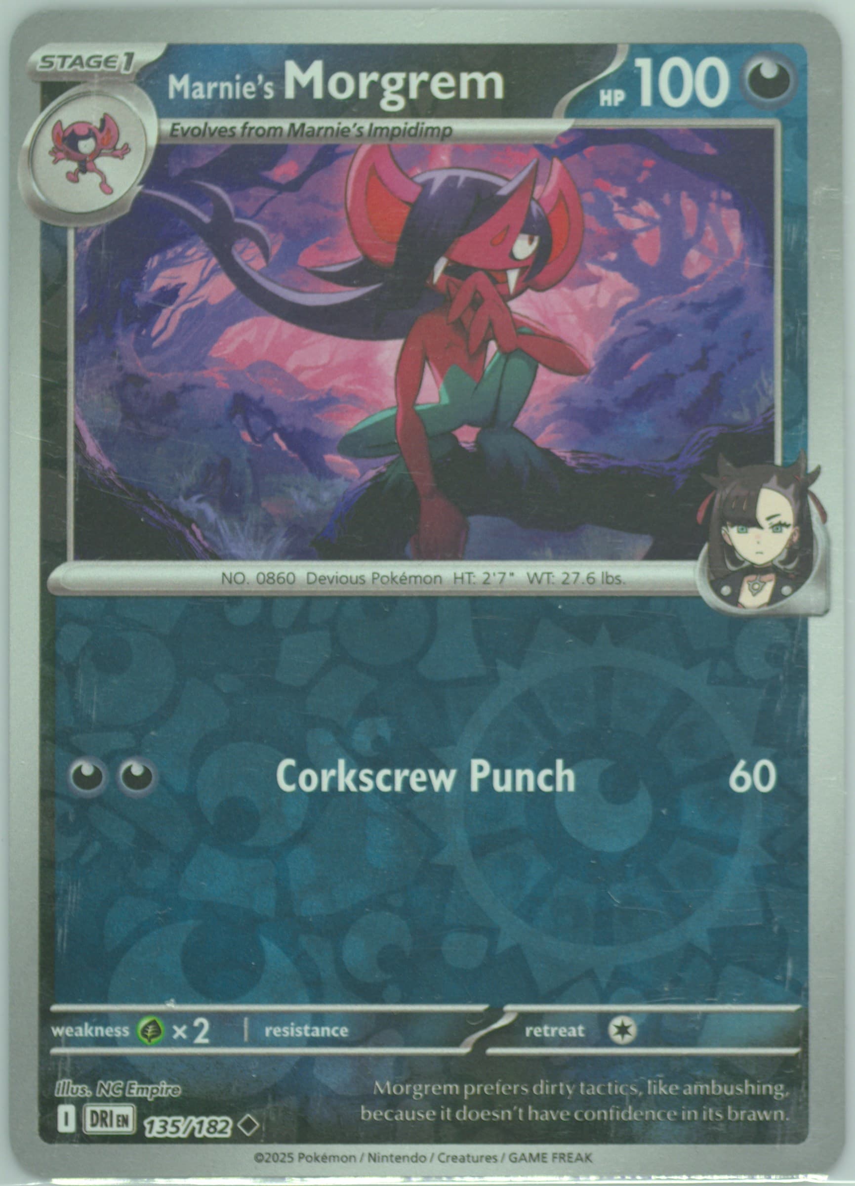 Marnie's Morgrem Reverse Holo (135) 2025 Pokemon Dri EN-Destined Rivals