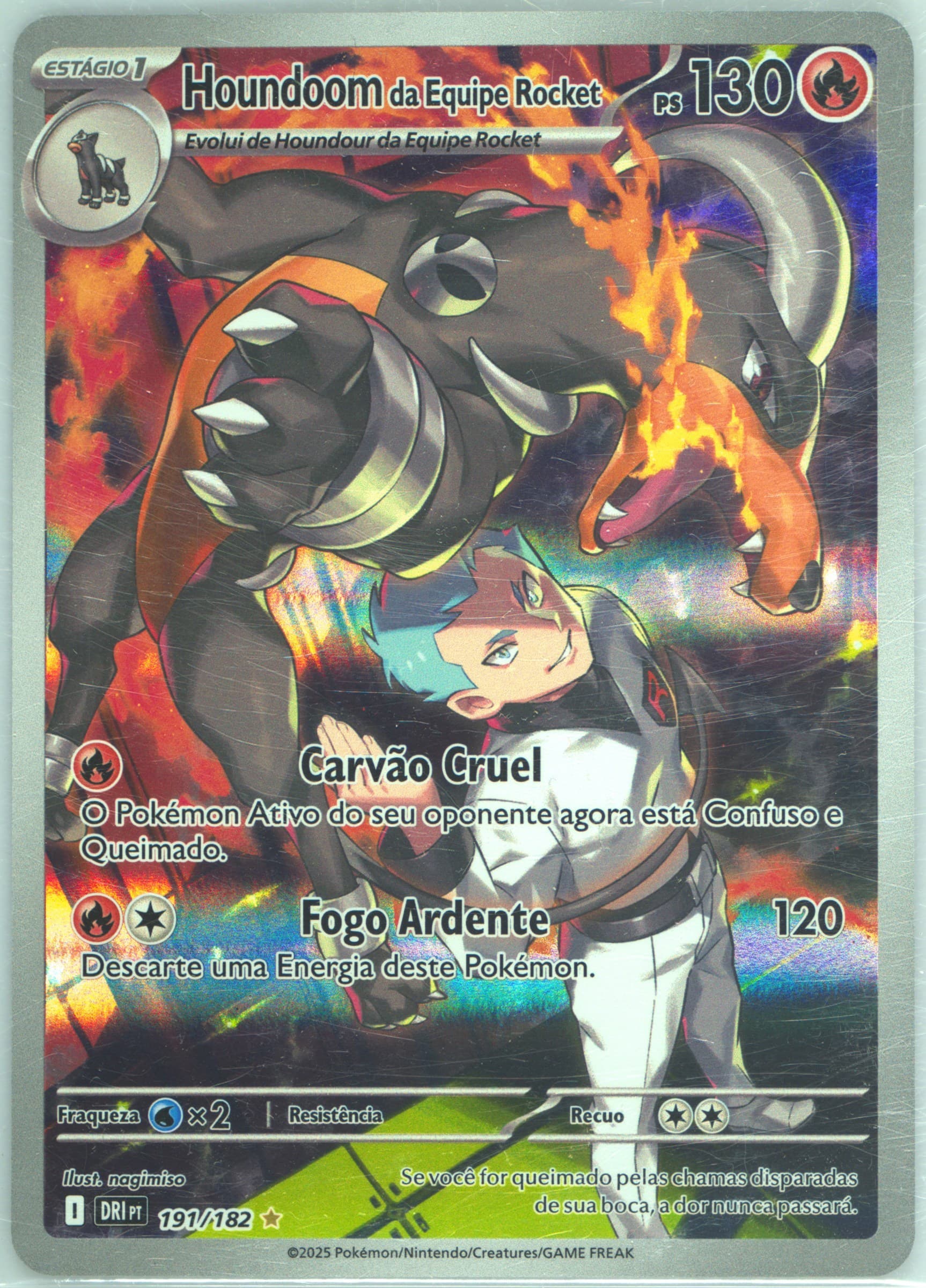 Team Rocket's Houndoom Illustration Rare (191) 2025 Pokemon Portuguese Dri PT-Destined Rivals