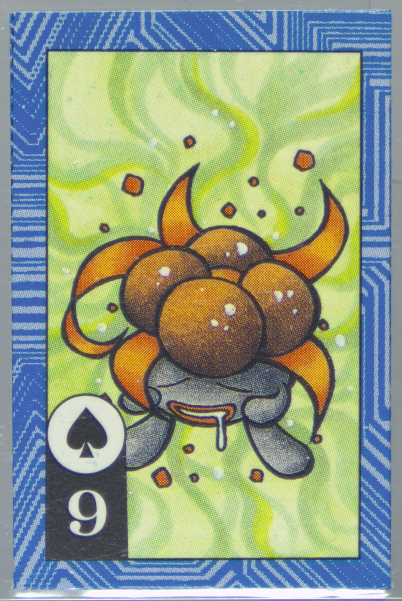 Gloom 9 of Spades-Hand Cut 1996 Corocoro Comics Pokemon Blue Version Torakaruta Playing Cards and Karuta