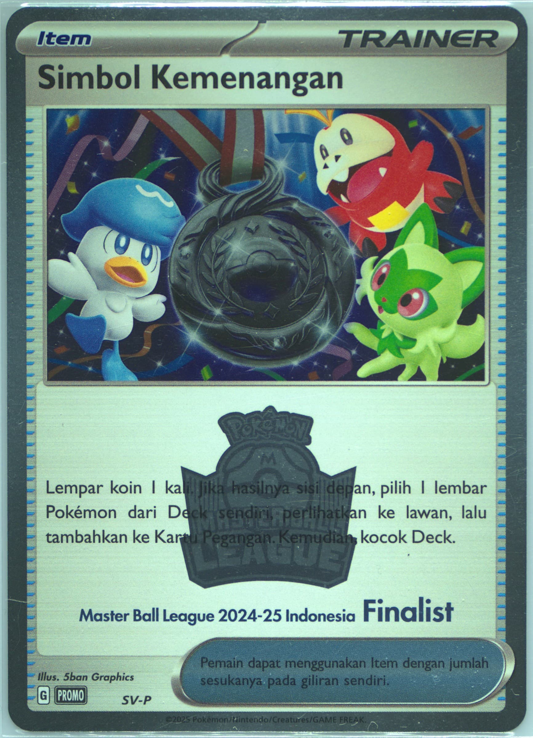 Victory Symbol Master Ball League 2024-2025 Indonesia-Finalist (SV-P) 2025 Pokemon Indonesian SV-P Promo