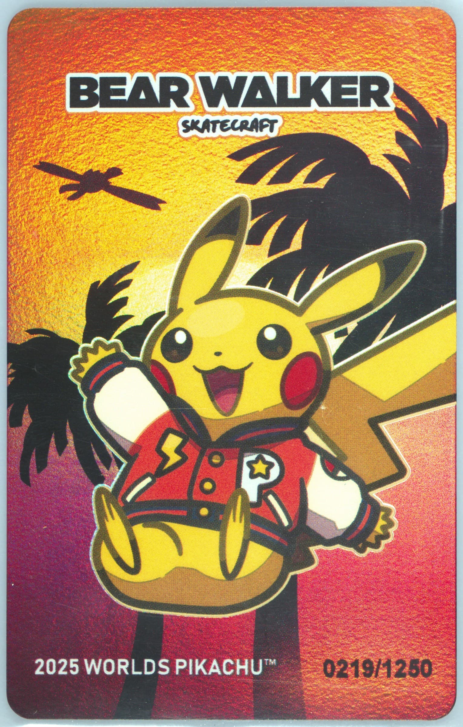 2025 Worlds Pikachu 2025 Pokemon Center X Bear Walker World Championships Anaheim Exclusive Card