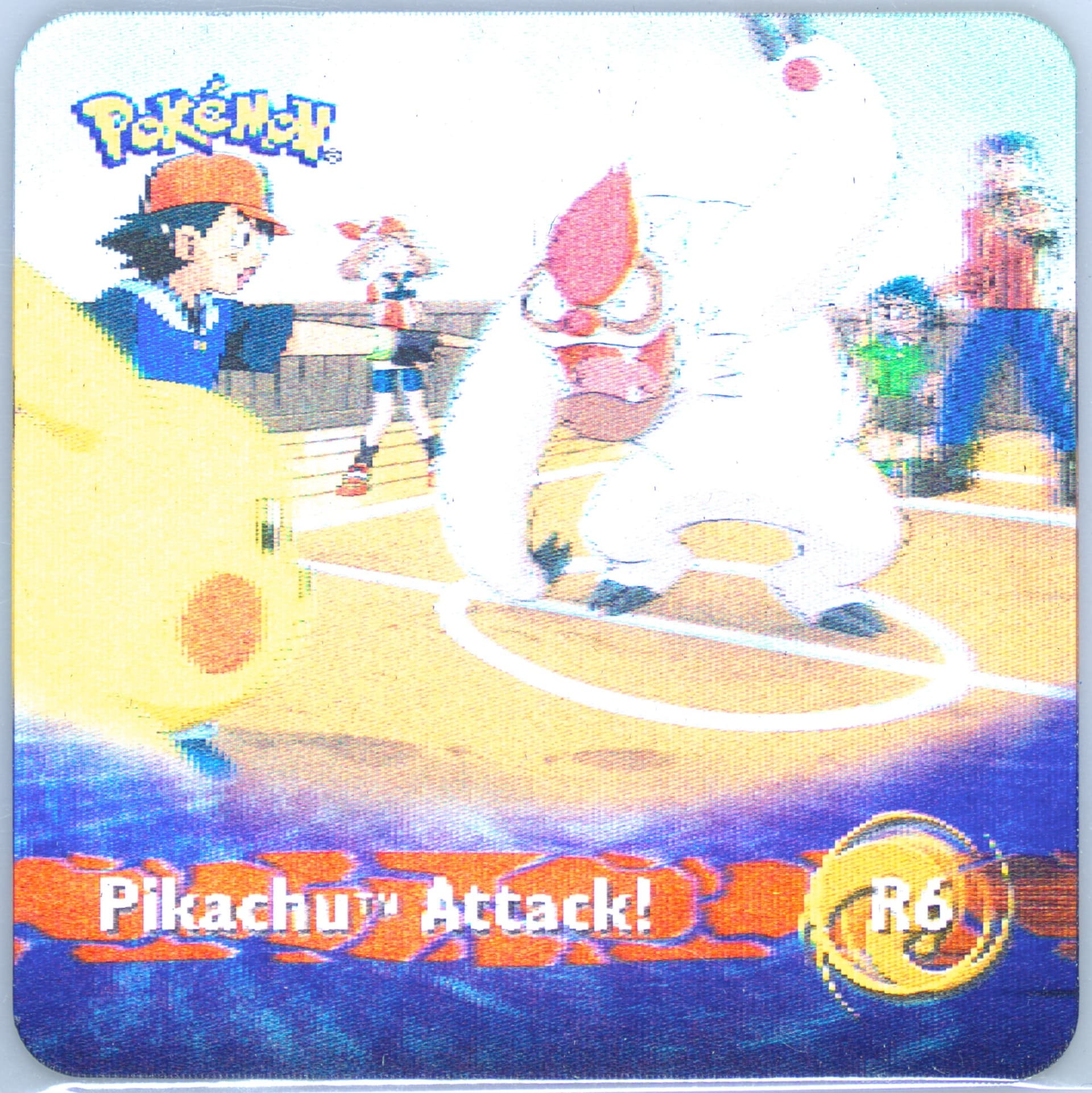 Pikachu Attack (R6) 2006 Artbox Pokemon Advanced Action Flipz 3D