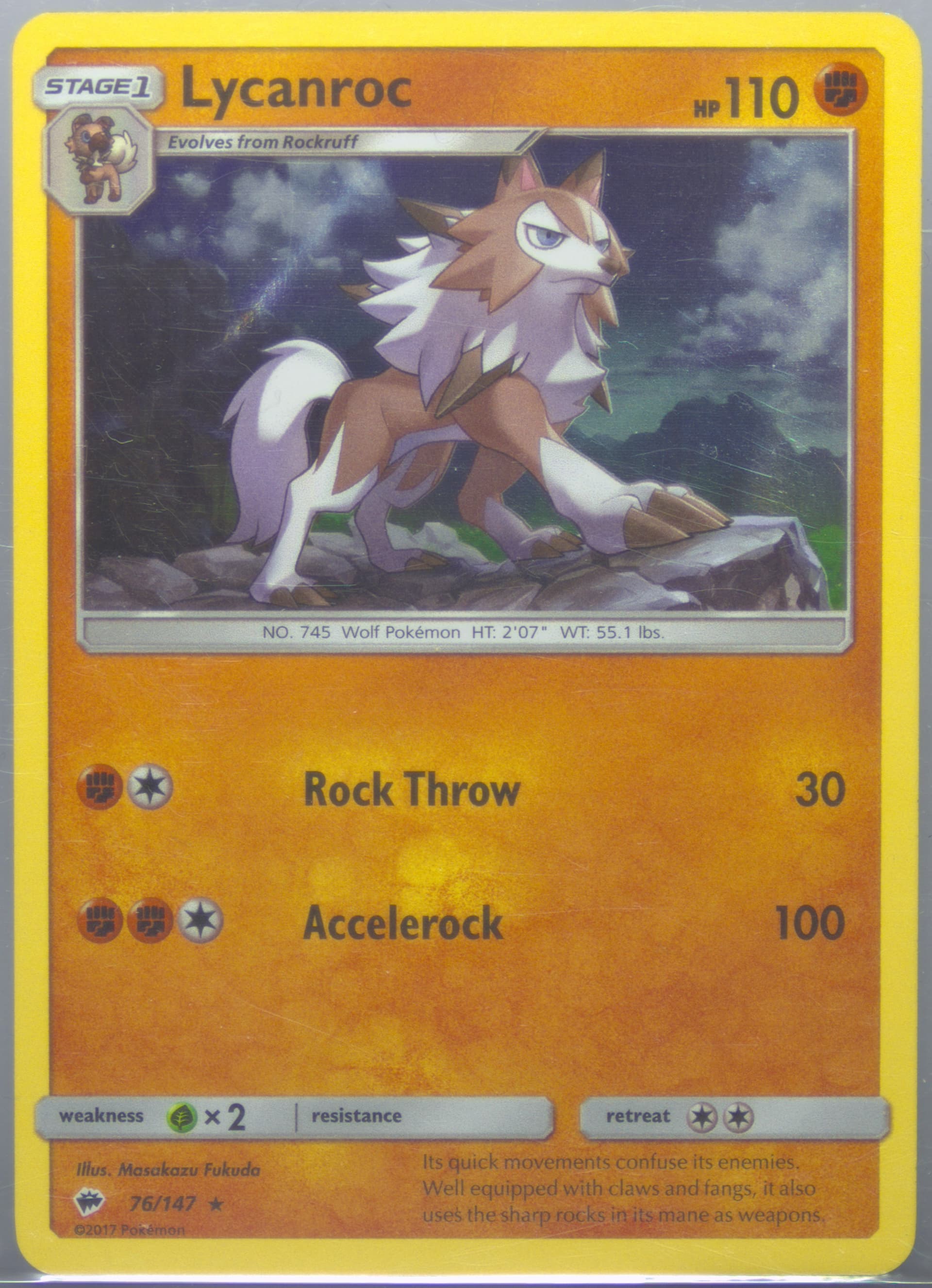 Lycanroc GX Challenge Box (76) 2017 Pokemon Sun & Moon Burning Shadows