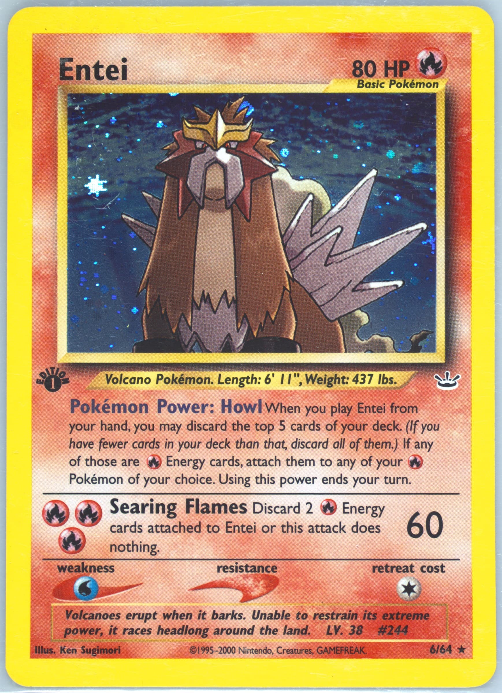 Entei-Holo 1st Edition (6) 2001 Pokemon Neo Revelation