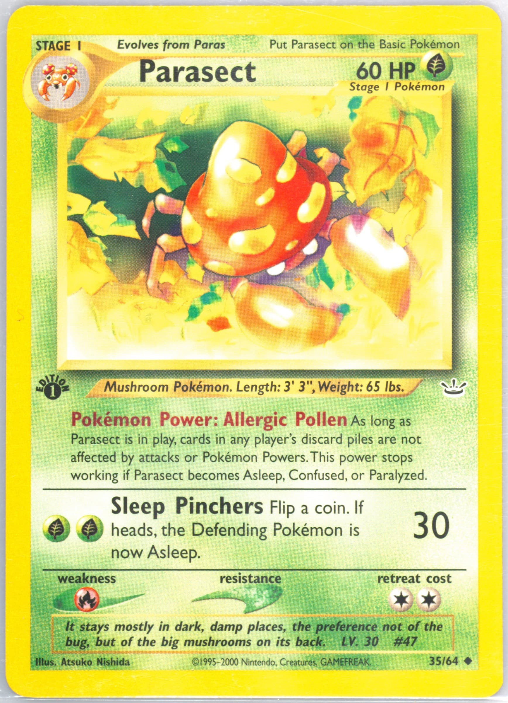 Parasect 1st Edition (35) 2001 Pokemon Neo Revelation
