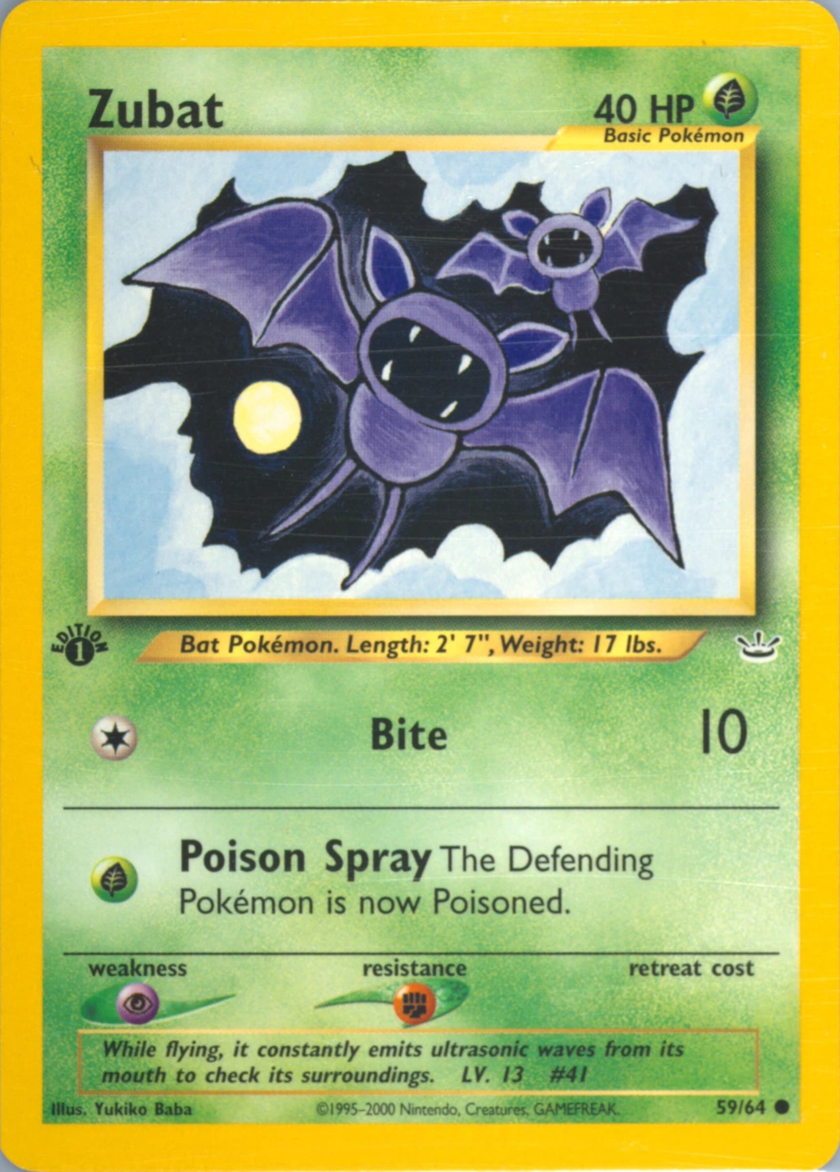 Zubat 1st Edition (59) 2001 Pokemon Neo Revelation