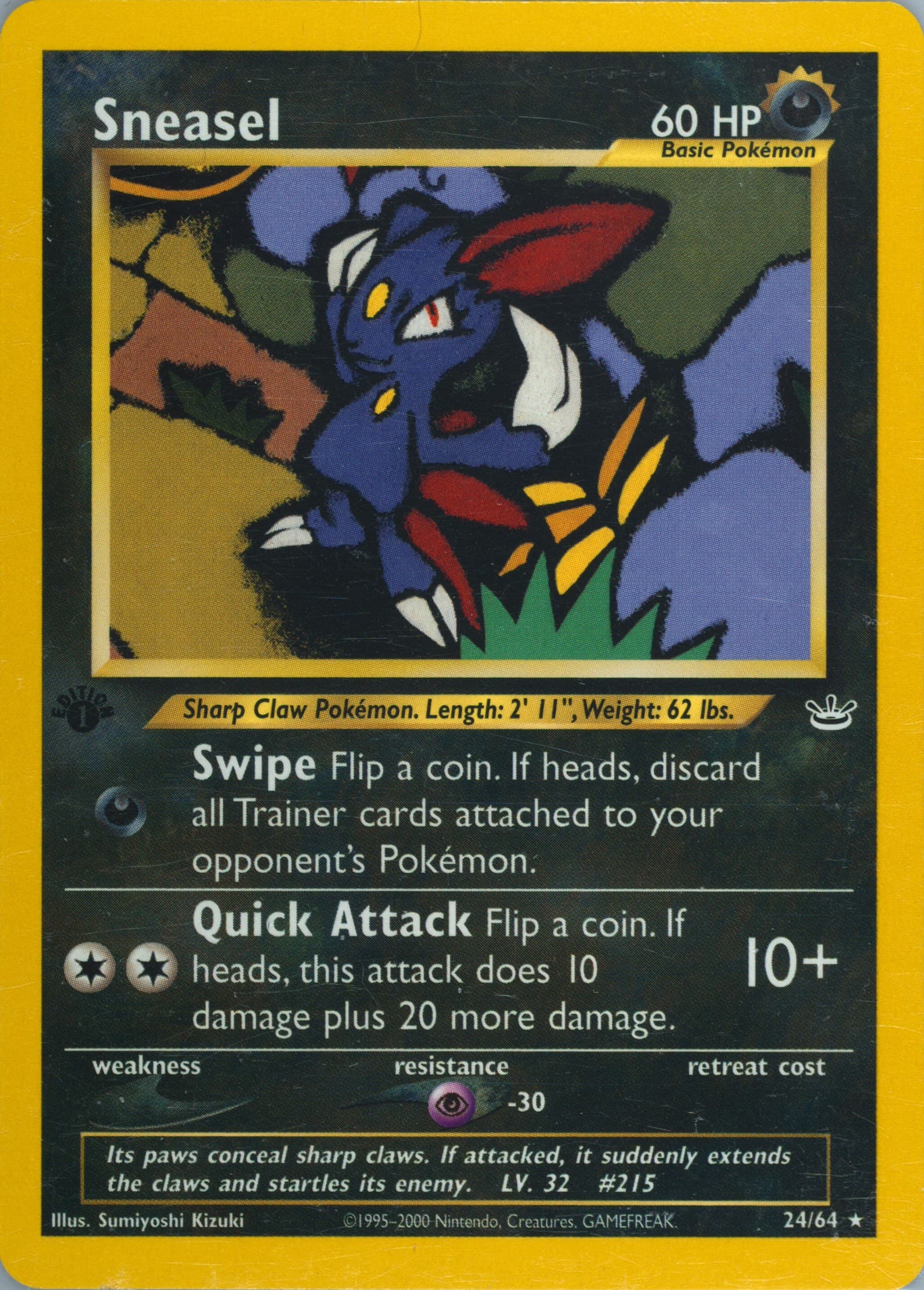 Sneasel 1st Edition (24) 2001 Pokemon Neo Revelation