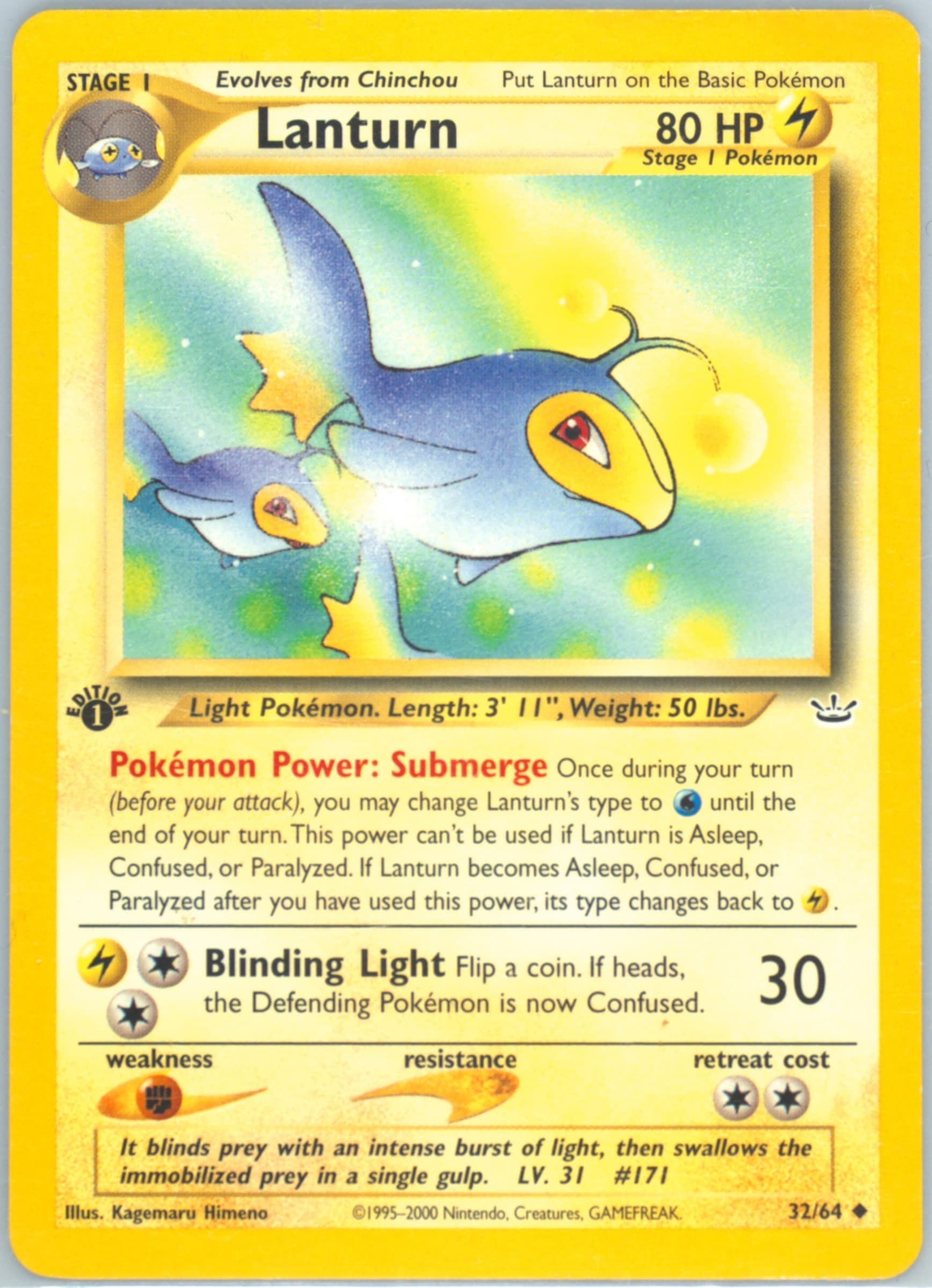 Lanturn 1st Edition (32) 2001 Pokemon Neo Revelation