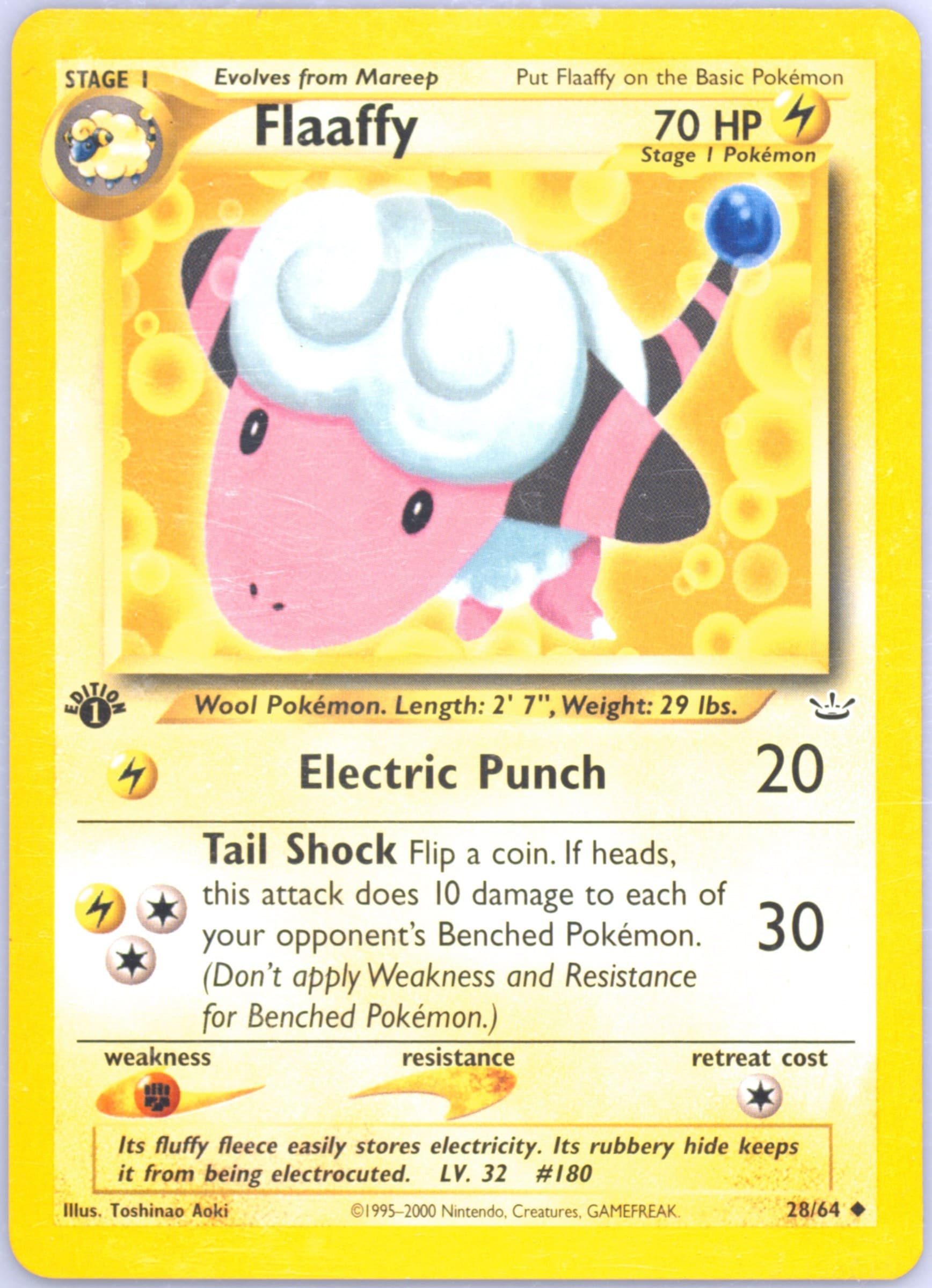 Flaaffy 1st Edition (28) 2001 Pokemon Neo Revelation