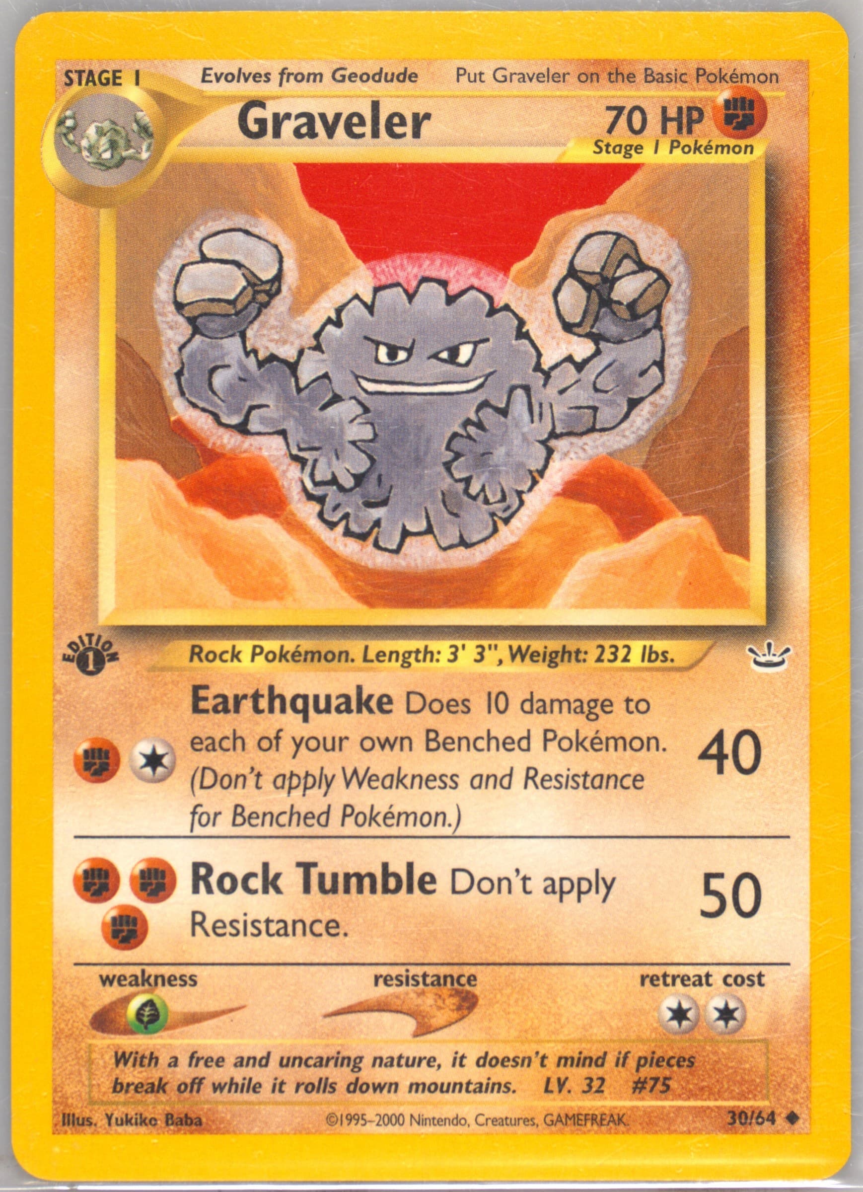 Graveler 1st Edition (30) 2001 Pokemon Neo Revelation