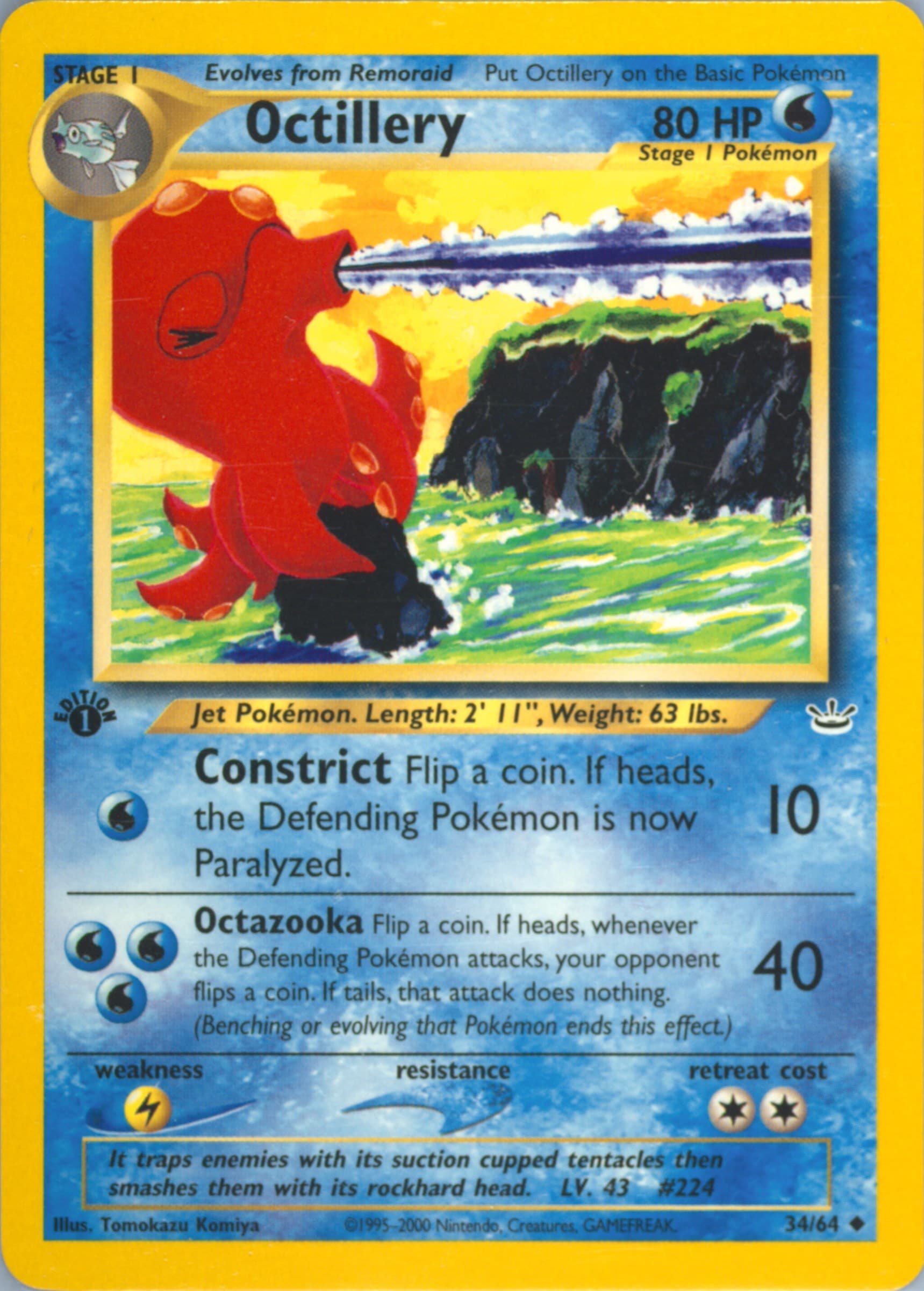 Octillery 1st Edition (34) 2001 Pokemon Neo Revelation