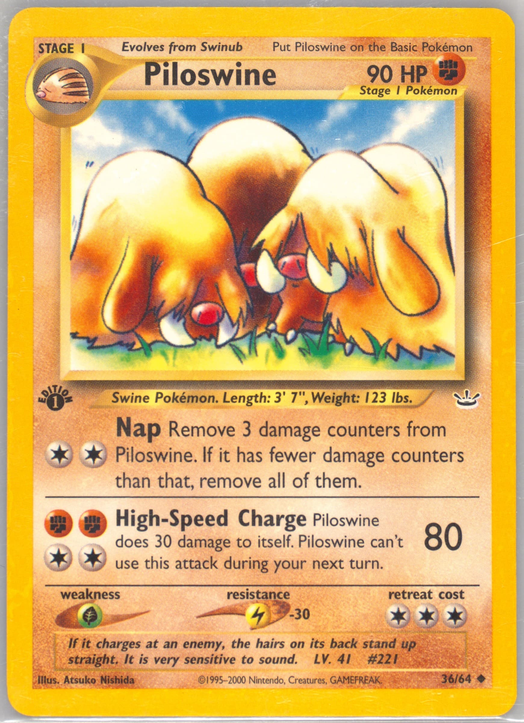 Piloswine 1st Edition (36) 2001 Pokemon Neo Revelation